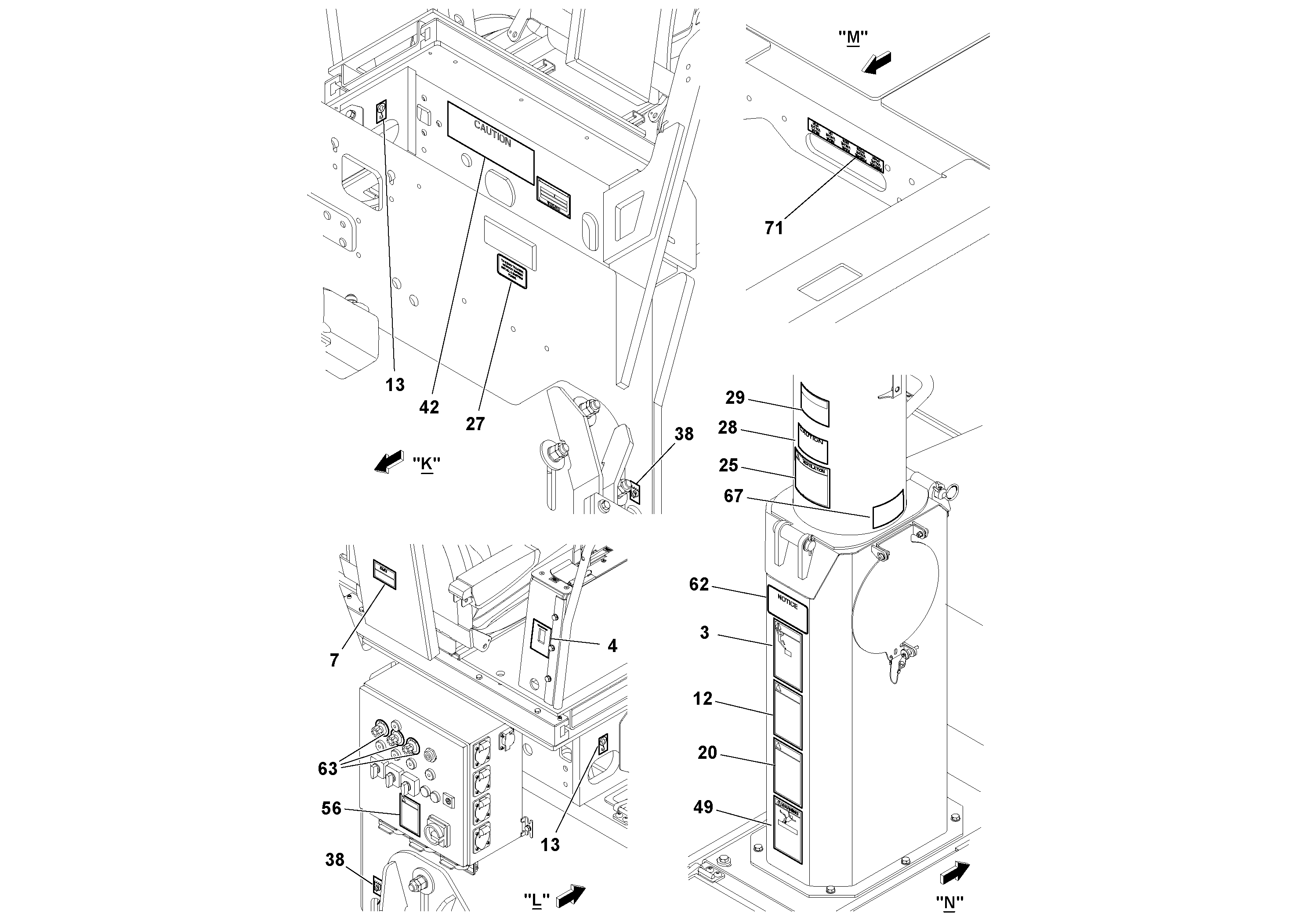 Схема запчастей Volvo PF6170 - 92470 Decal Installation PF6160/PF6170