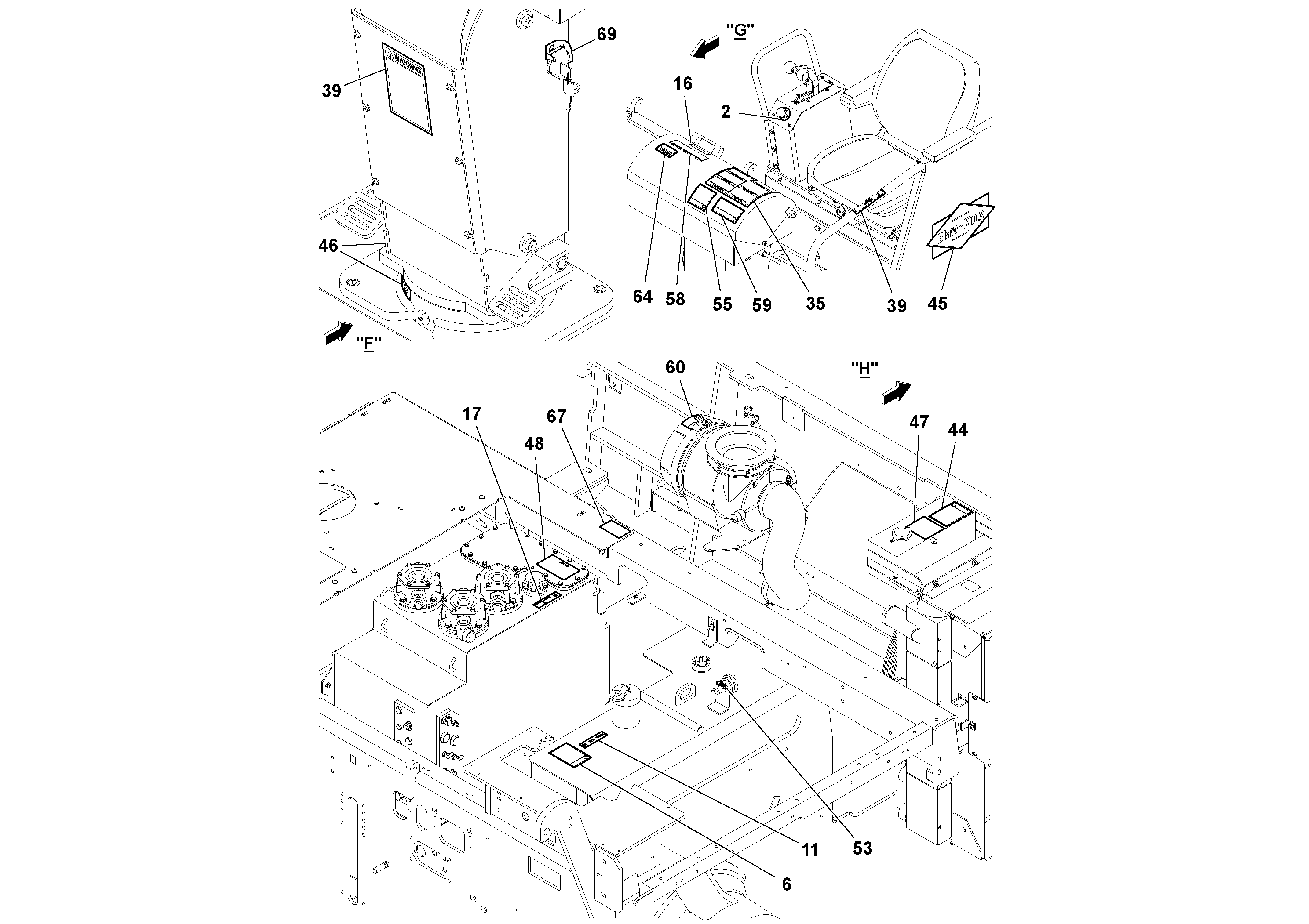 Схема запчастей Volvo PF6170 - 93983 Decal Installation PF6160/PF6170