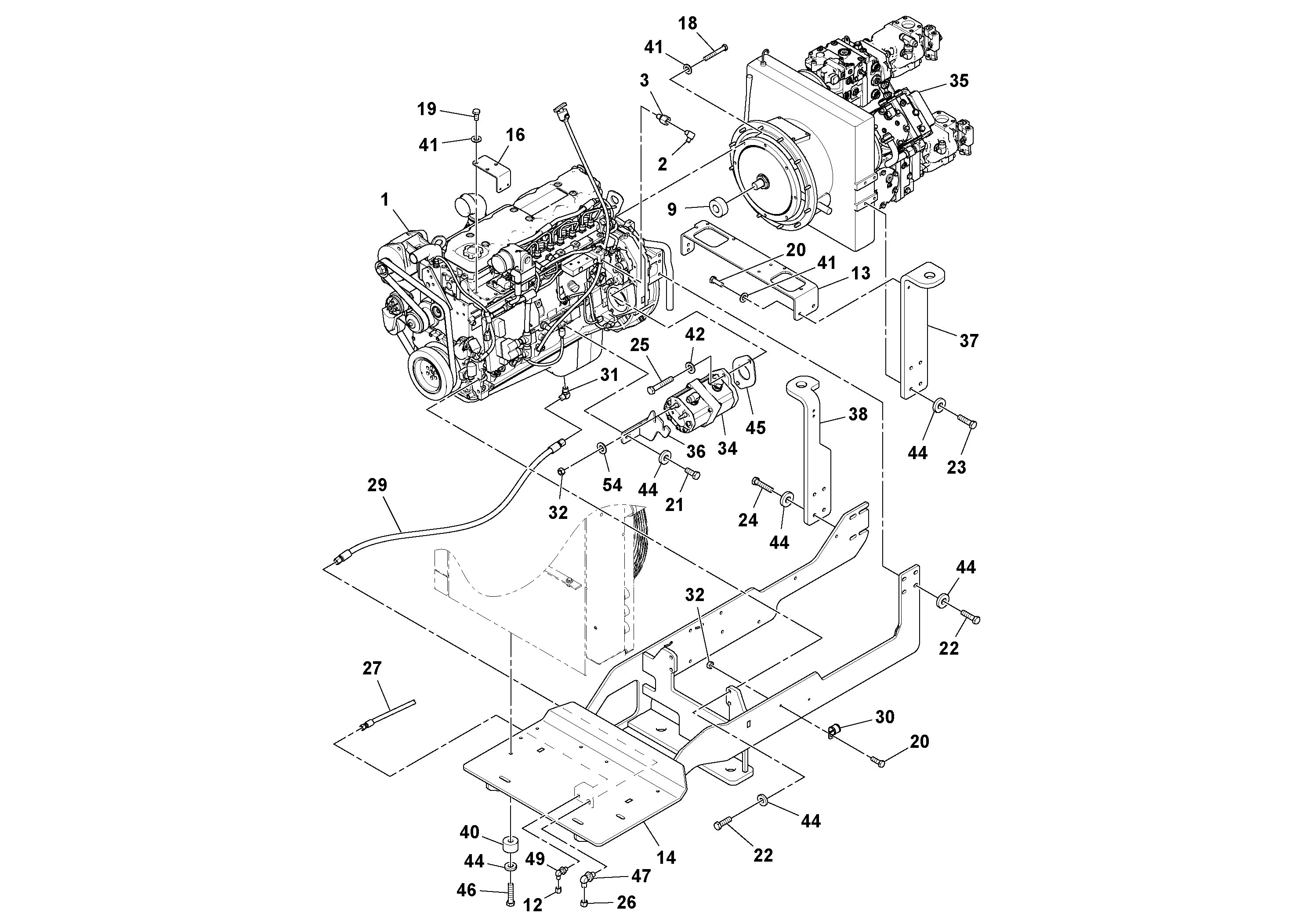 Схема запчастей Volvo PF6170 - 99712 Двигатель в сборе PF6160/PF6170