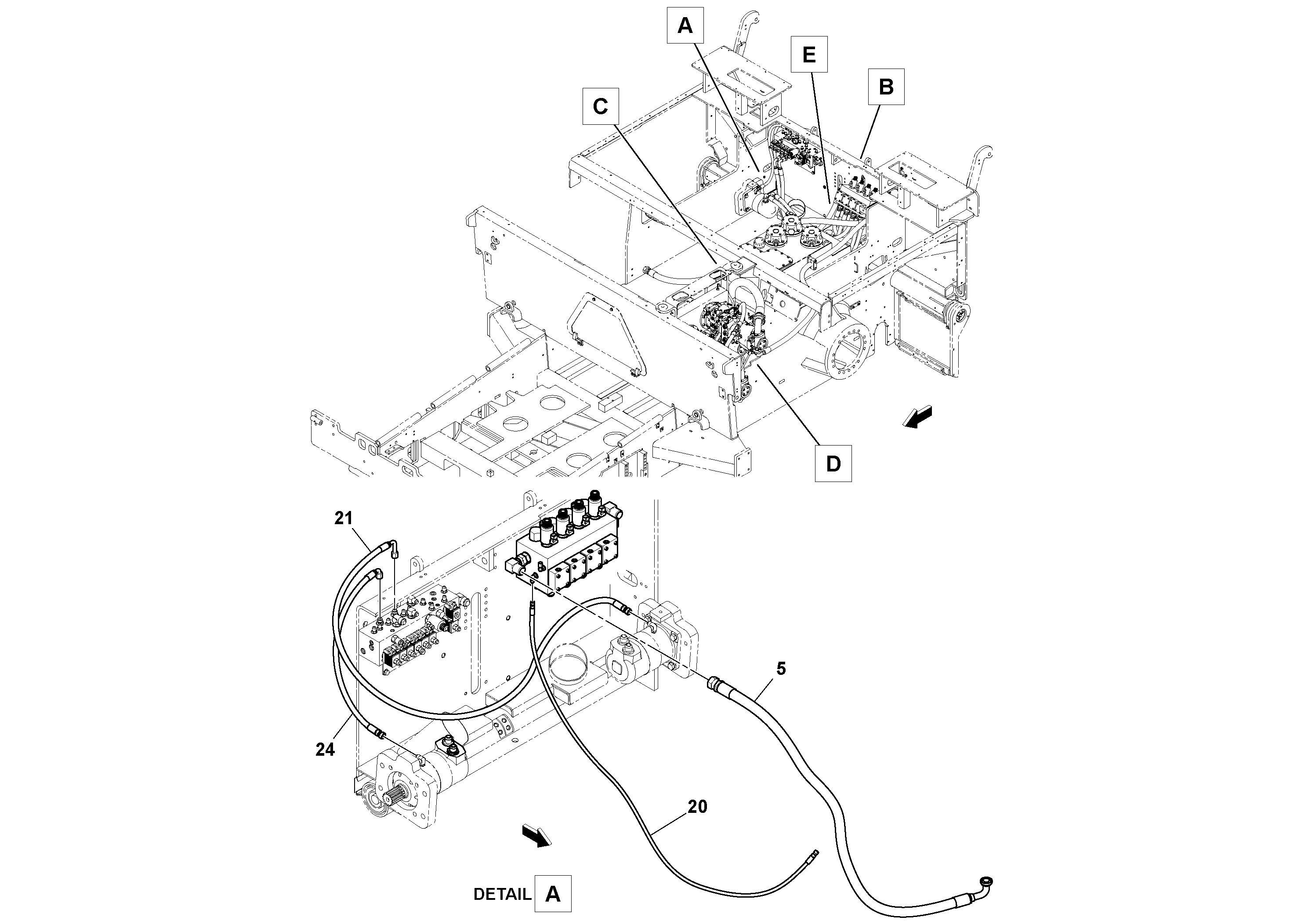 Схема запчастей Volvo PF6170 - 100541 Hydraulic Feeder Installation PF6160/PF6170