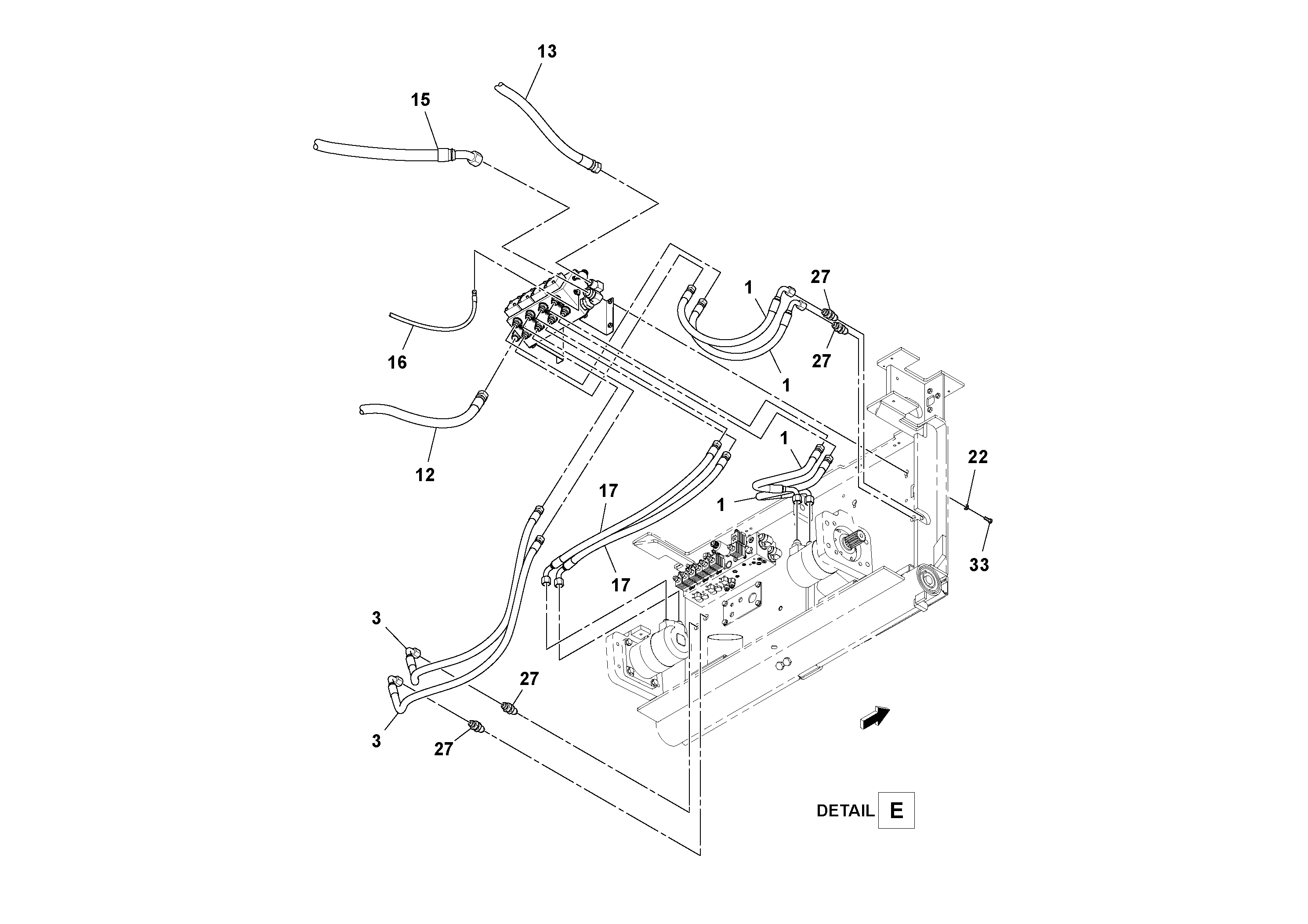 Схема запчастей Volvo PF6170 - 92824 Hydraulic Feeder Installation PF6160/PF6170