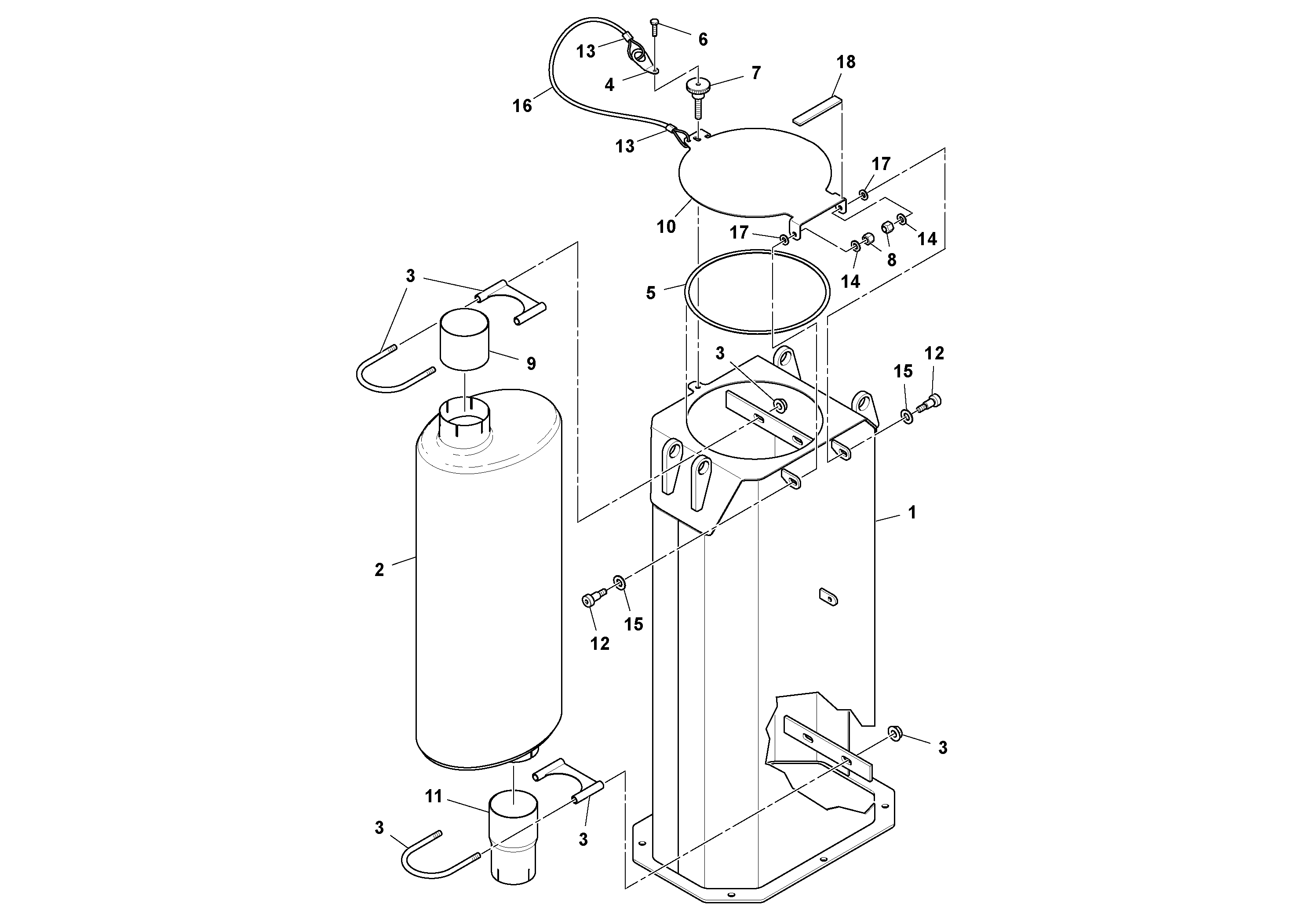 Схема запчастей Volvo PF6170 - 94139 Exhaust Stack Assembly PF6160/PF6170