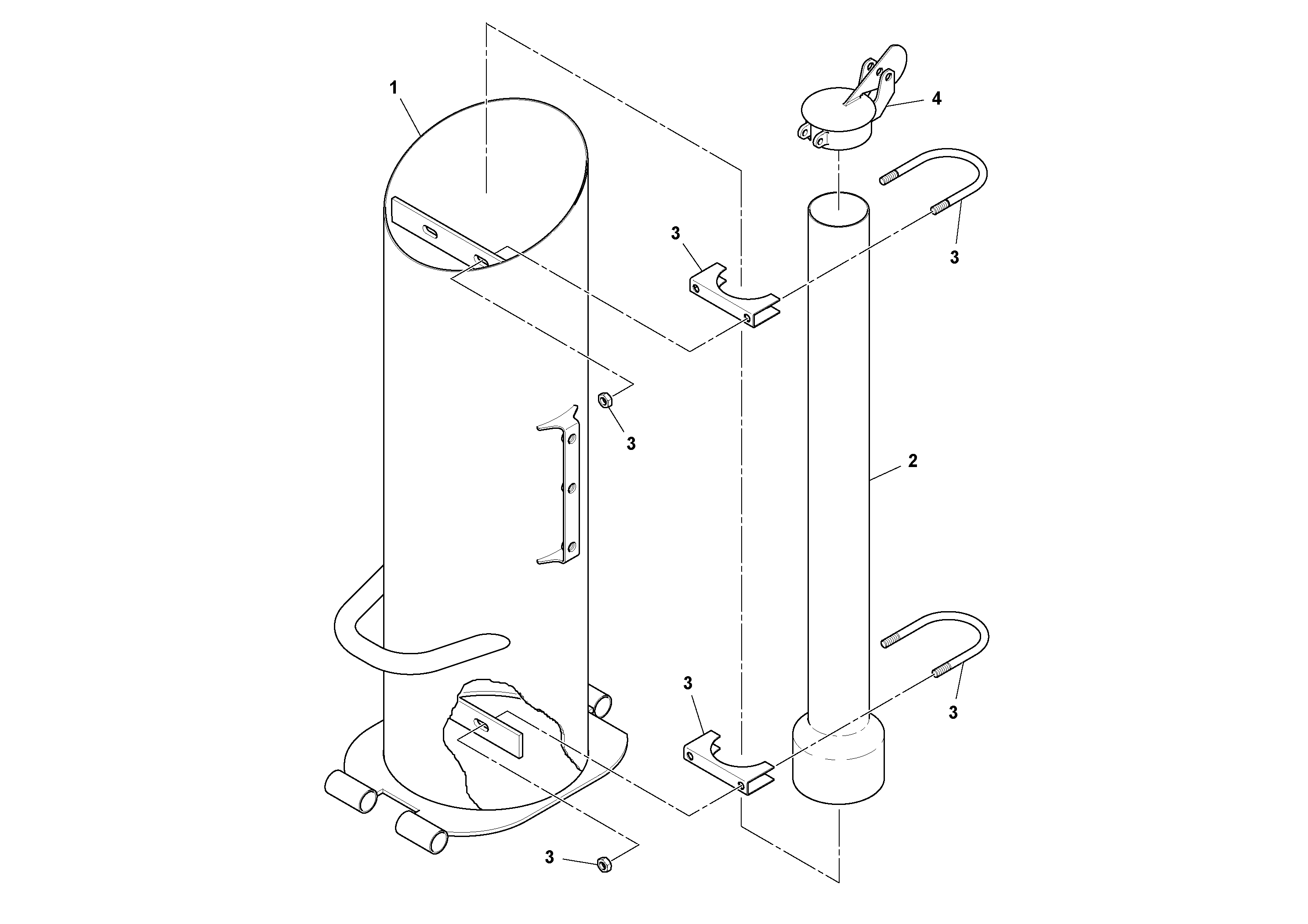 Схема запчастей Volvo PF6170 - 94357 Upper Exhaust Stack Assembly PF6160/PF6170
