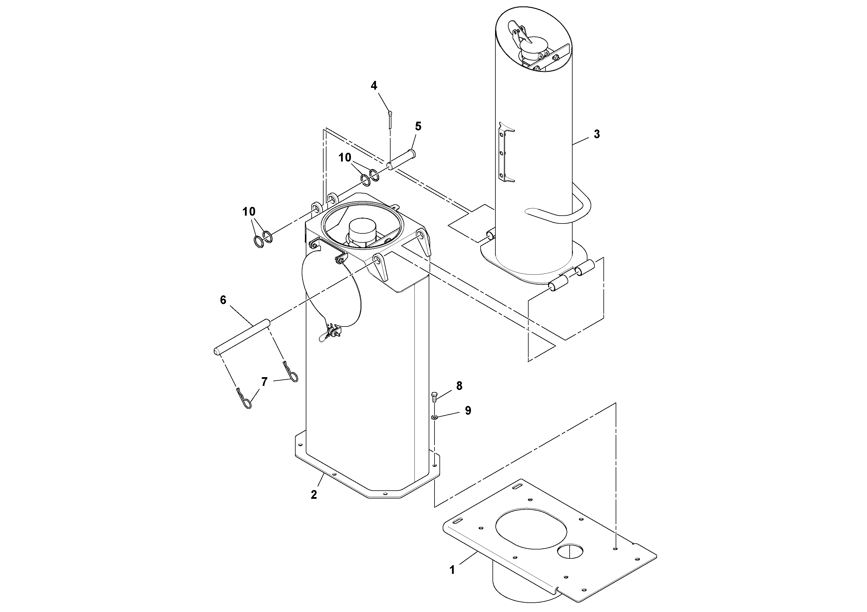 Схема запчастей Volvo PF6170 - 95003 Fume/Exhaust Stack Assembly PF6160/PF6170