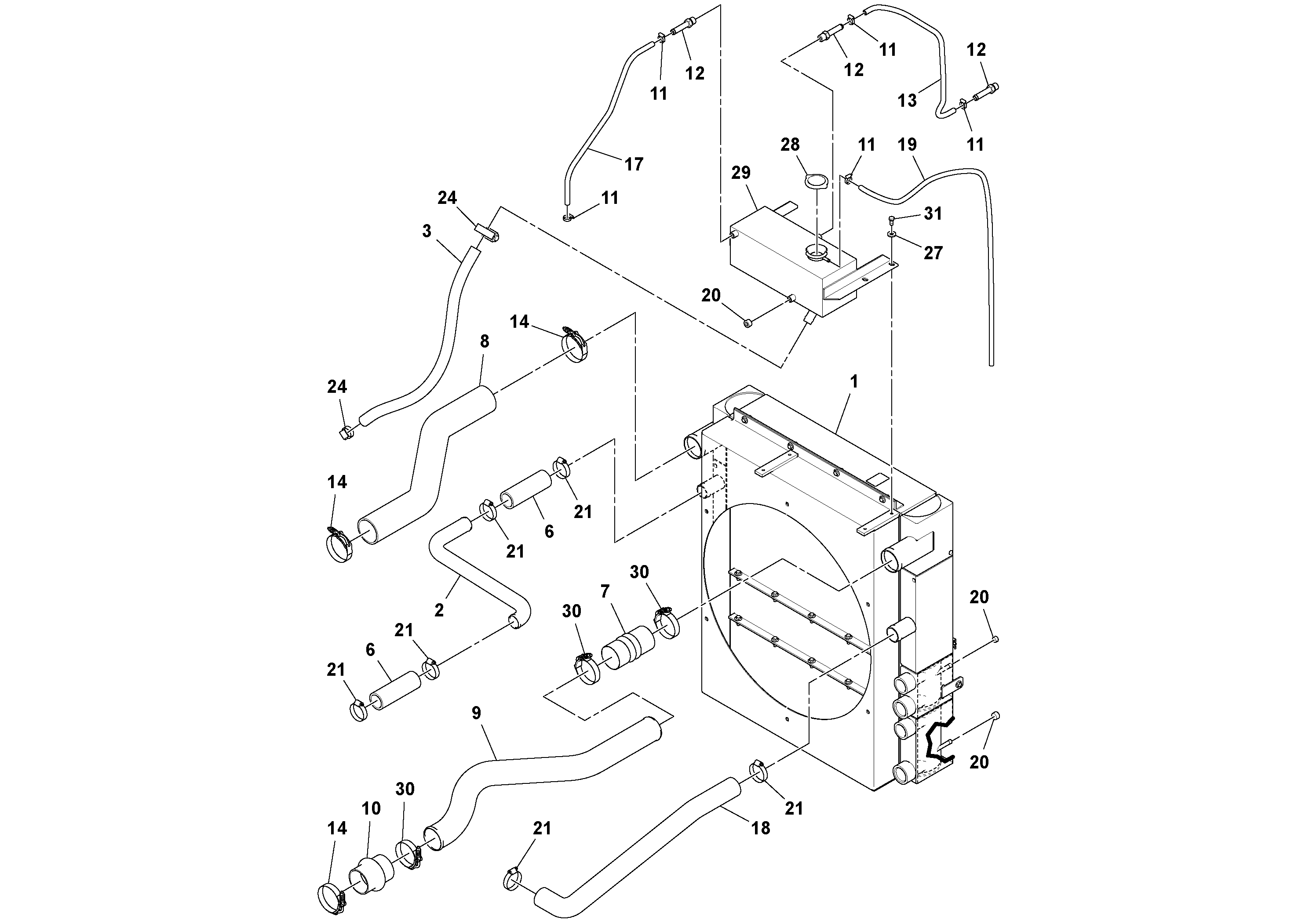 Схема запчастей Volvo PF6170 - 103003 Cooling Package Assembly PF6160/PF6170