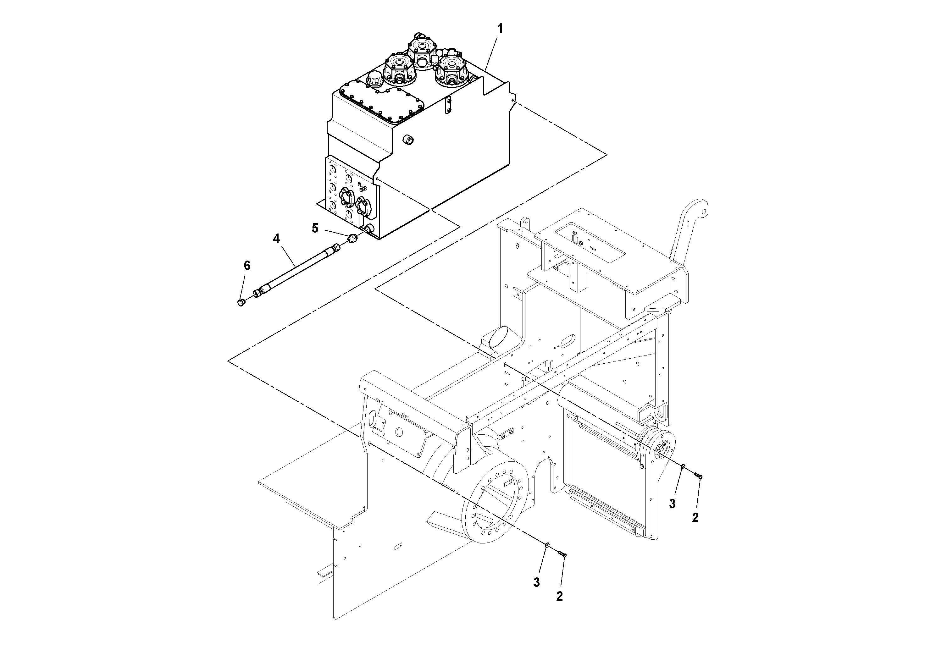 Схема запчастей Volvo PF6170 - 96650 Hydraulic Tank Installation PF6160/PF6170