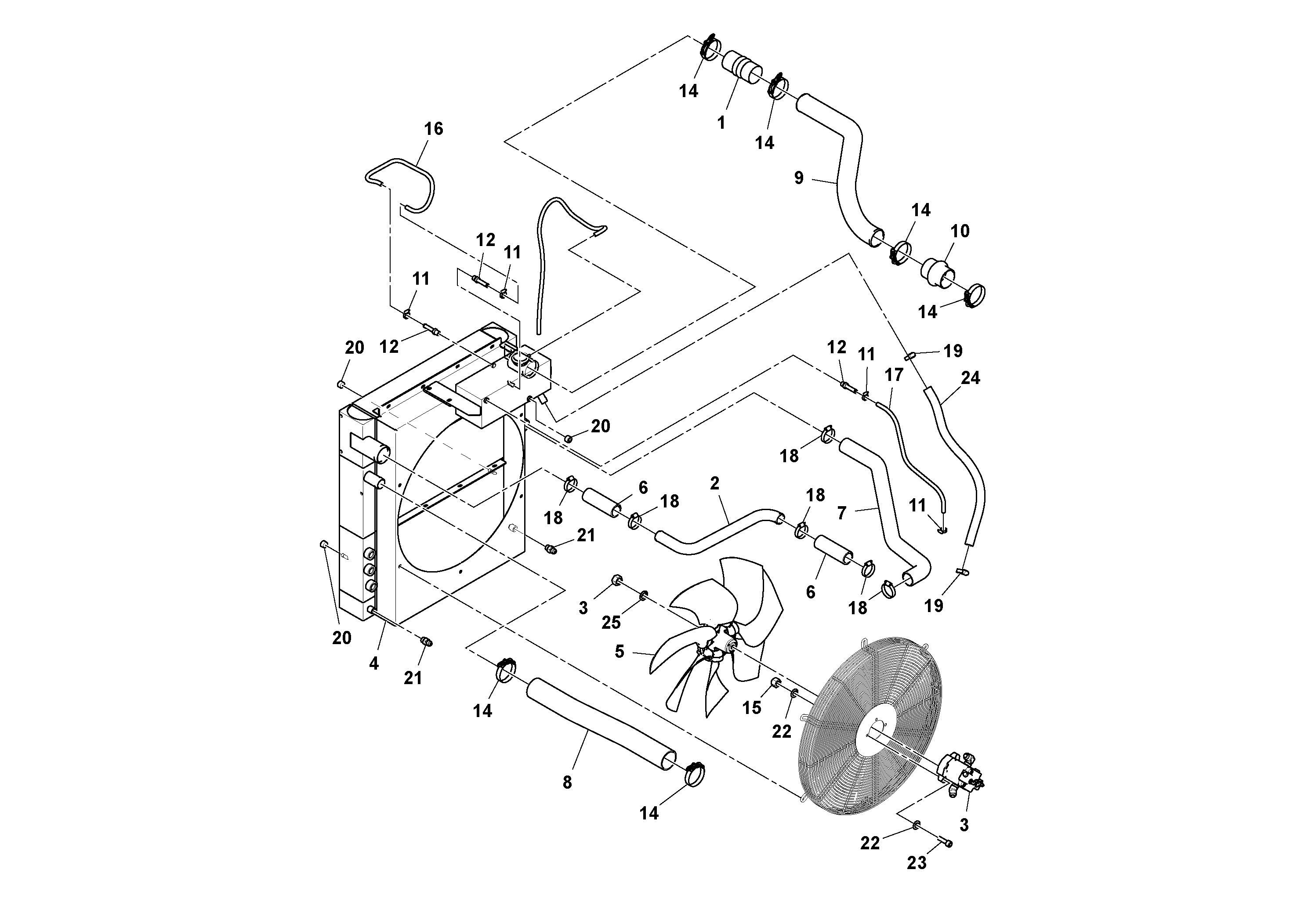 Схема запчастей Volvo PF6170 - 103006 Cooling Package Assembly PF6160/PF6170