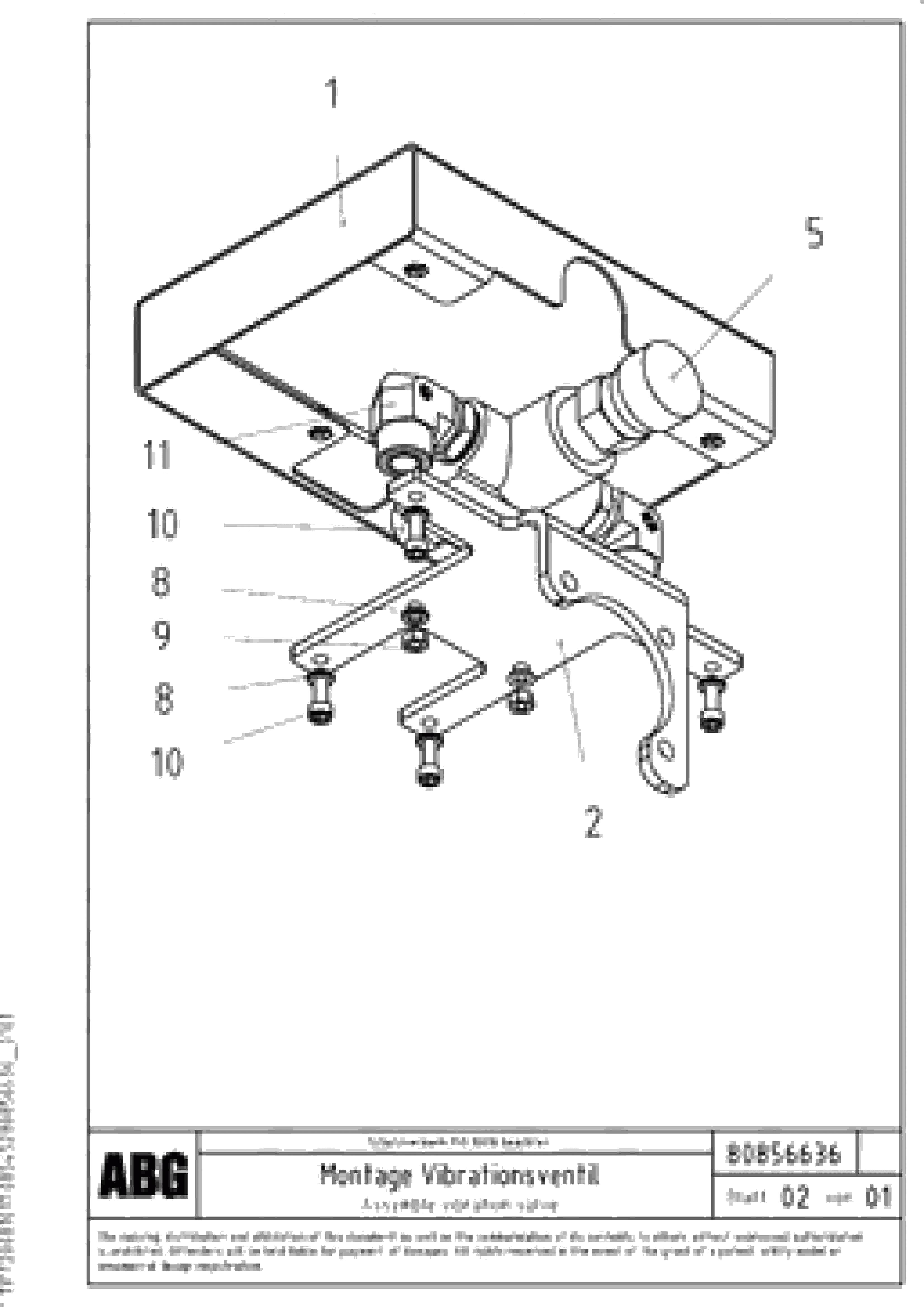 Схема запчастей Volvo PF6170 - 94595 Vibrator valve assembly OMNI 1011 ATT. SCREEDS 3,0 - 9,0M PF6110 PF6160/PF6170