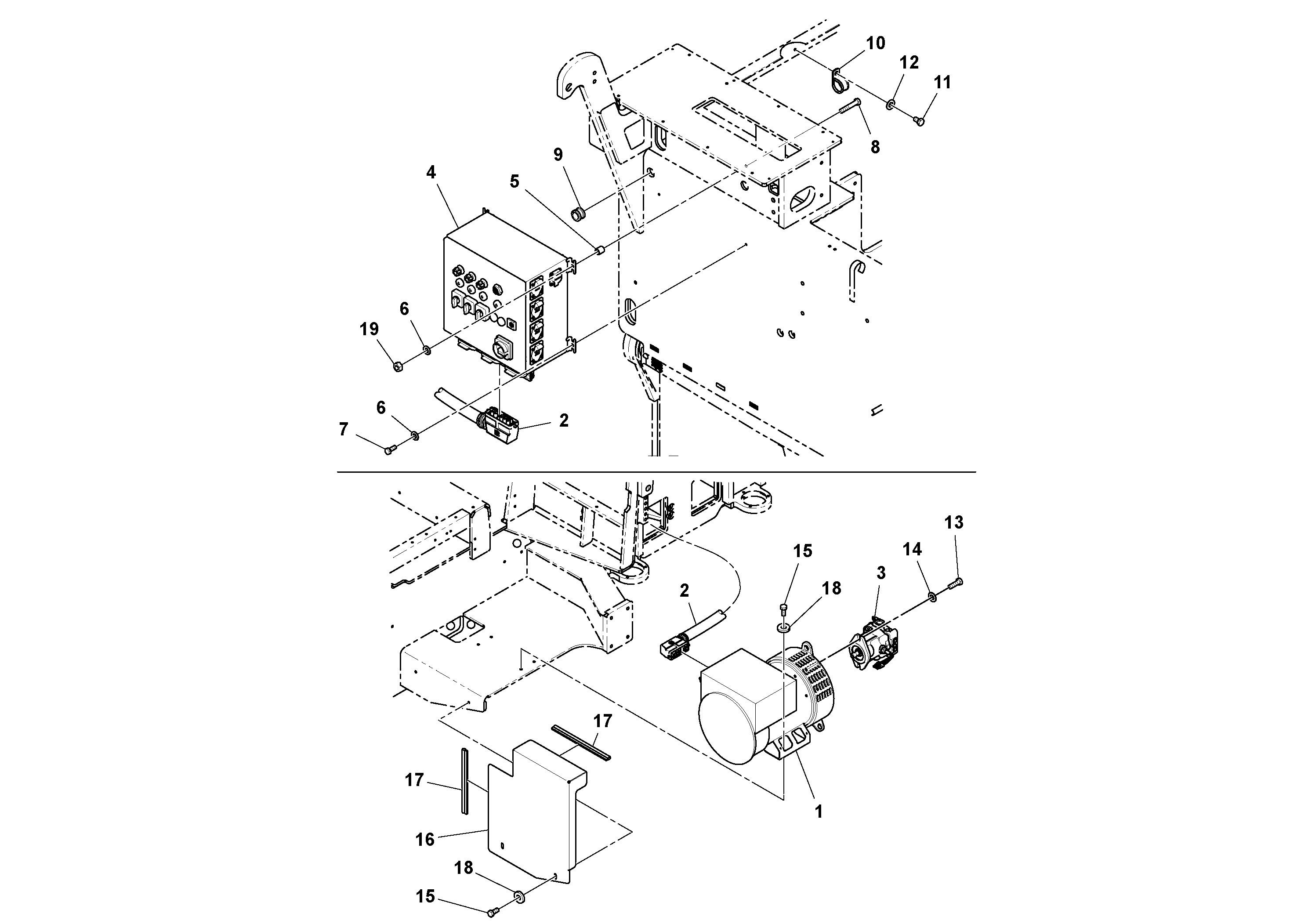 Схема запчастей Volvo PF6170 - 99834 Alternator Installation PF6160/PF6170