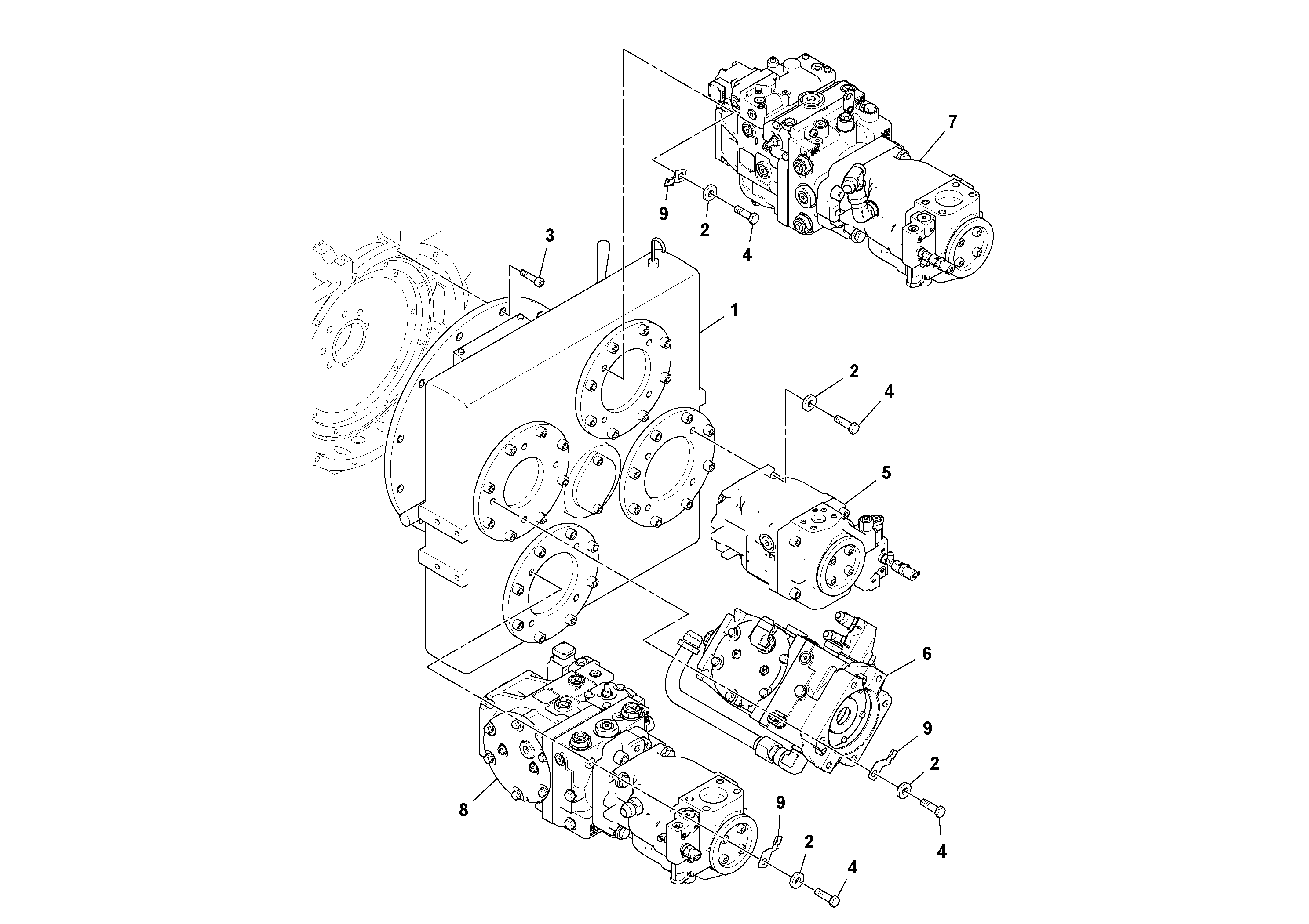 Схема запчастей Volvo PF6170 - 93239 Pump Box Assembly W/clutch PF6160/PF6170