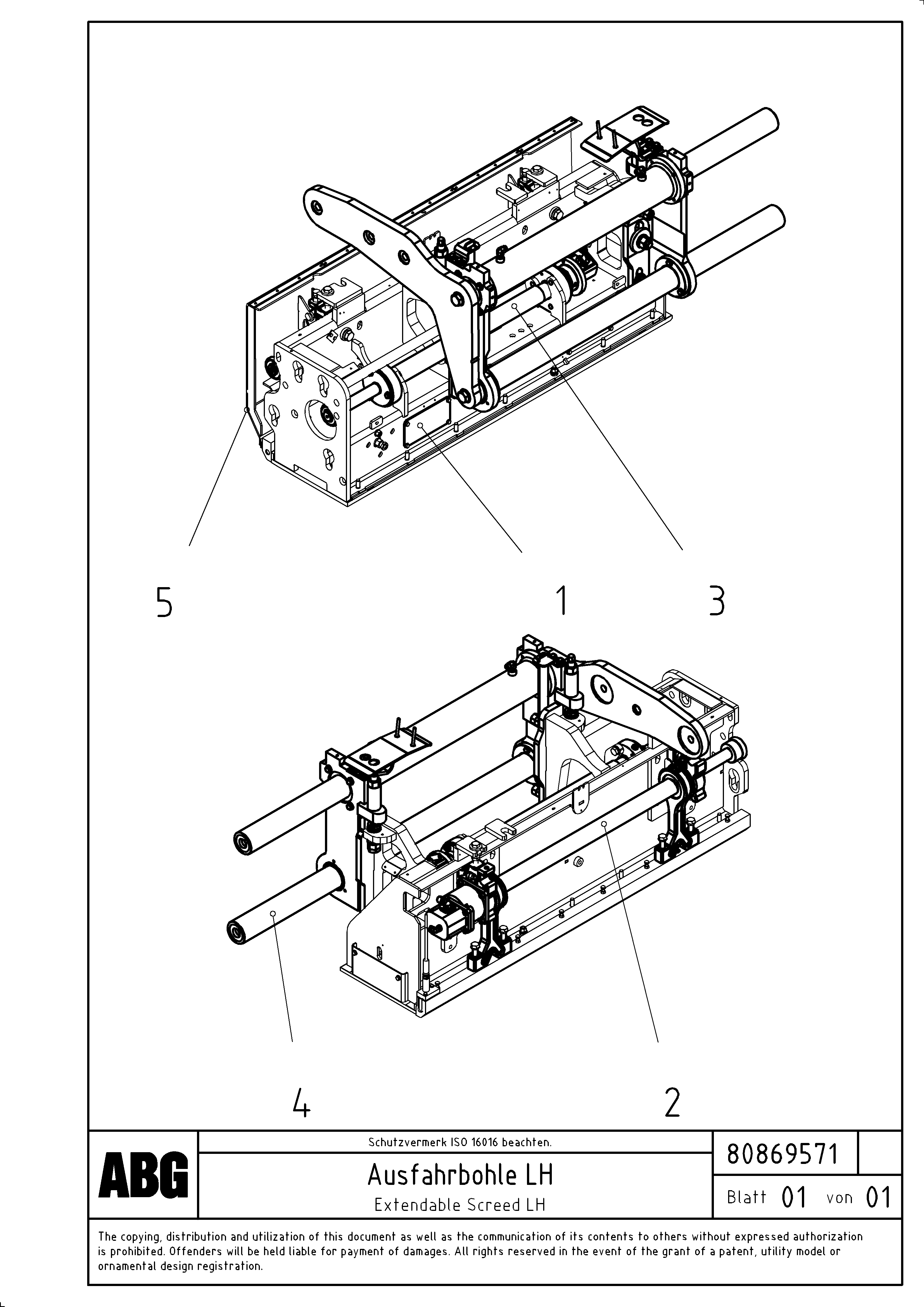 Схема запчастей Volvo PF6170 - 94026 Extendable screed OMNI 1011 ATT. SCREEDS 3,0 - 9,0M PF6110 PF6160/PF6170