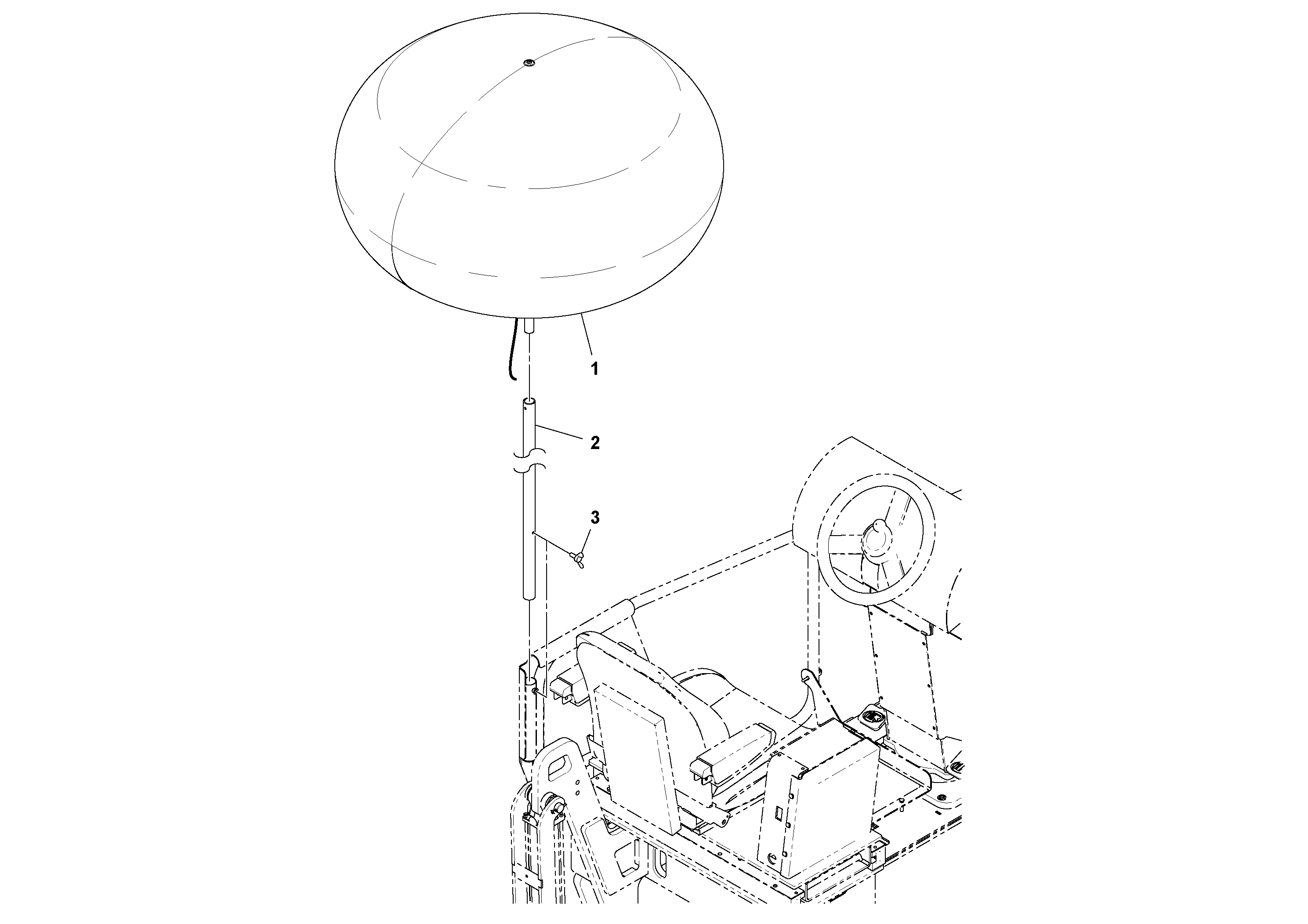 Схема запчастей Volvo PF6170 - 99668 Balloon Light Installation PF6160/PF6170