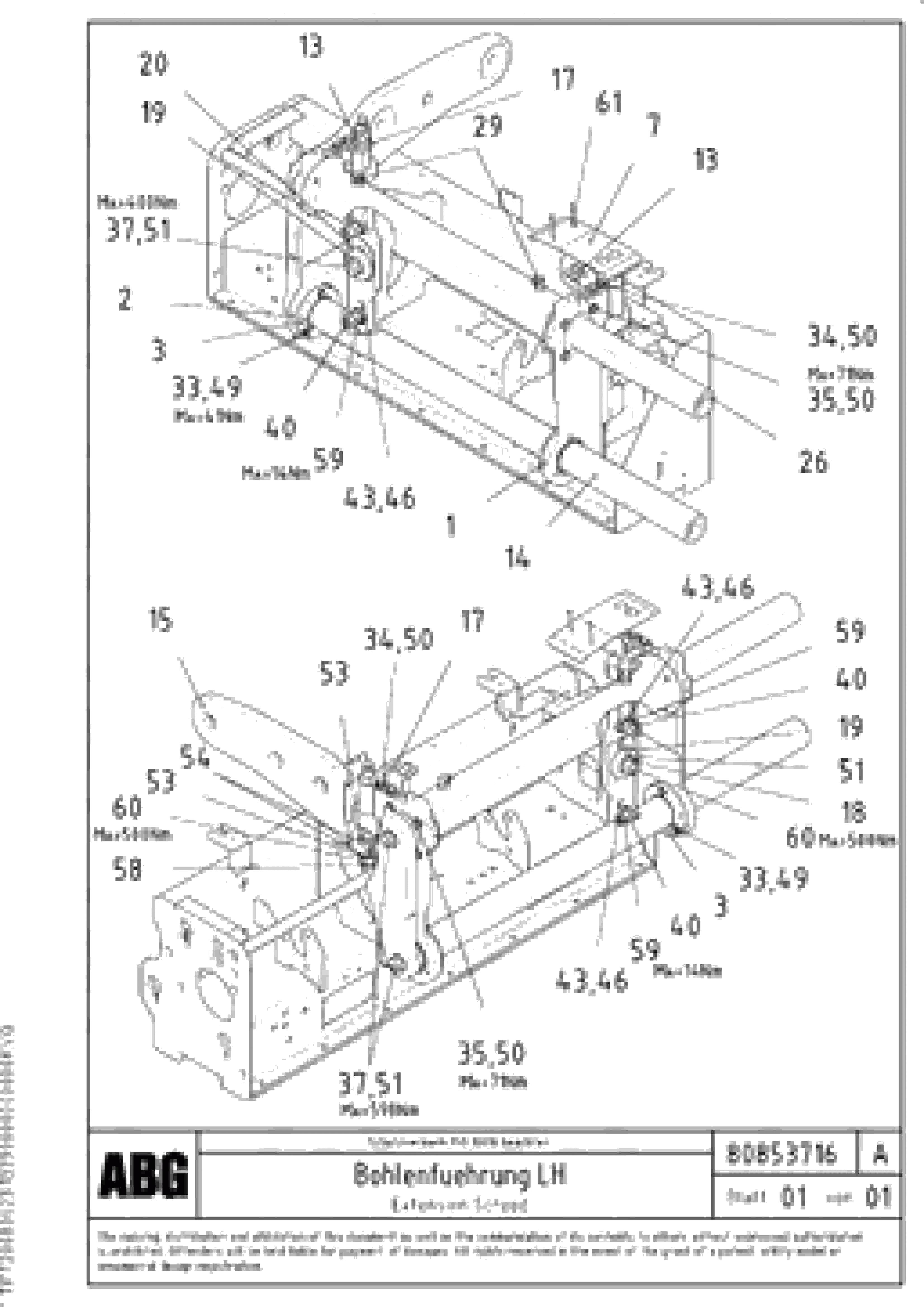 Схема запчастей Volvo PF6170 - 95229 Extendable screed OMNI 1011 ATT. SCREEDS 3,0 - 9,0M PF6110 PF6160/PF6170