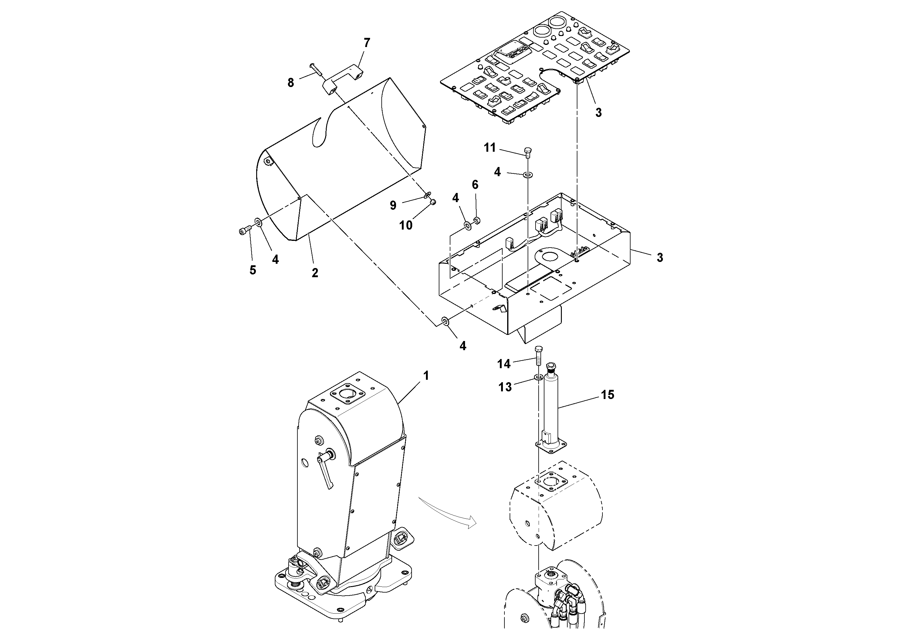 Схема запчастей Volvo PF6170 - 91488 Wheel Console Installation PF6160/PF6170