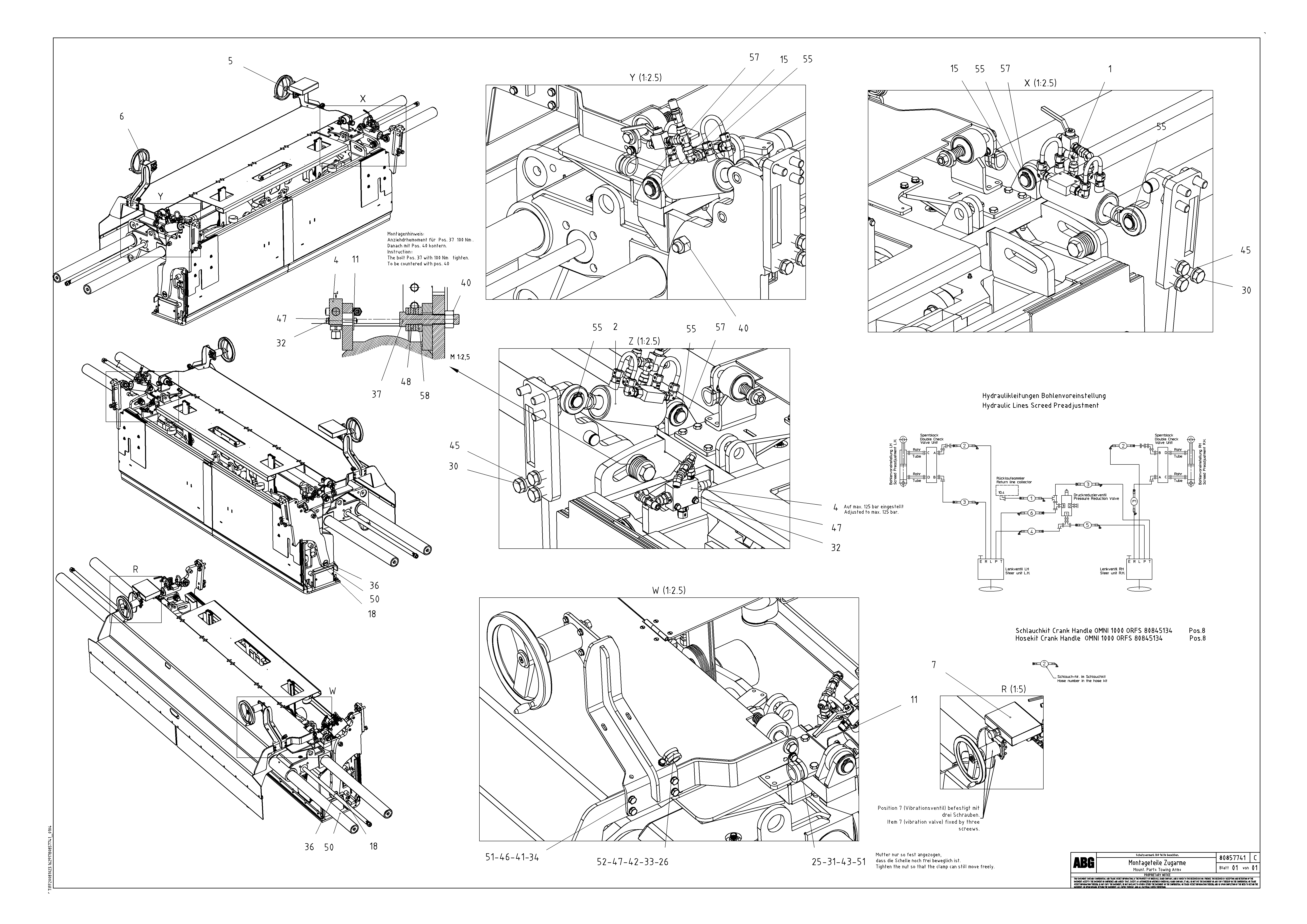 Схема запчастей Volvo PF6170 - 91527 Mounting parts for towing arms OMNI 1011 ATT. SCREEDS 3,0 - 9,0M PF6110 PF6160/PF6170