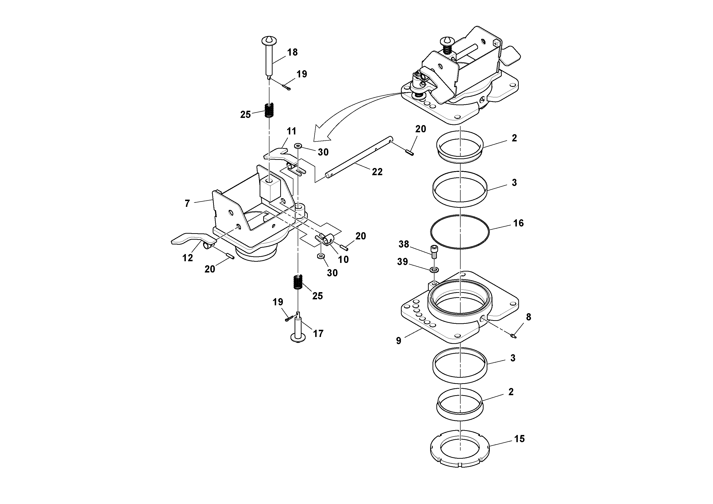 Схема запчастей Volvo PF6170 - 92848 Pedestal Assembly PF6160/PF6170