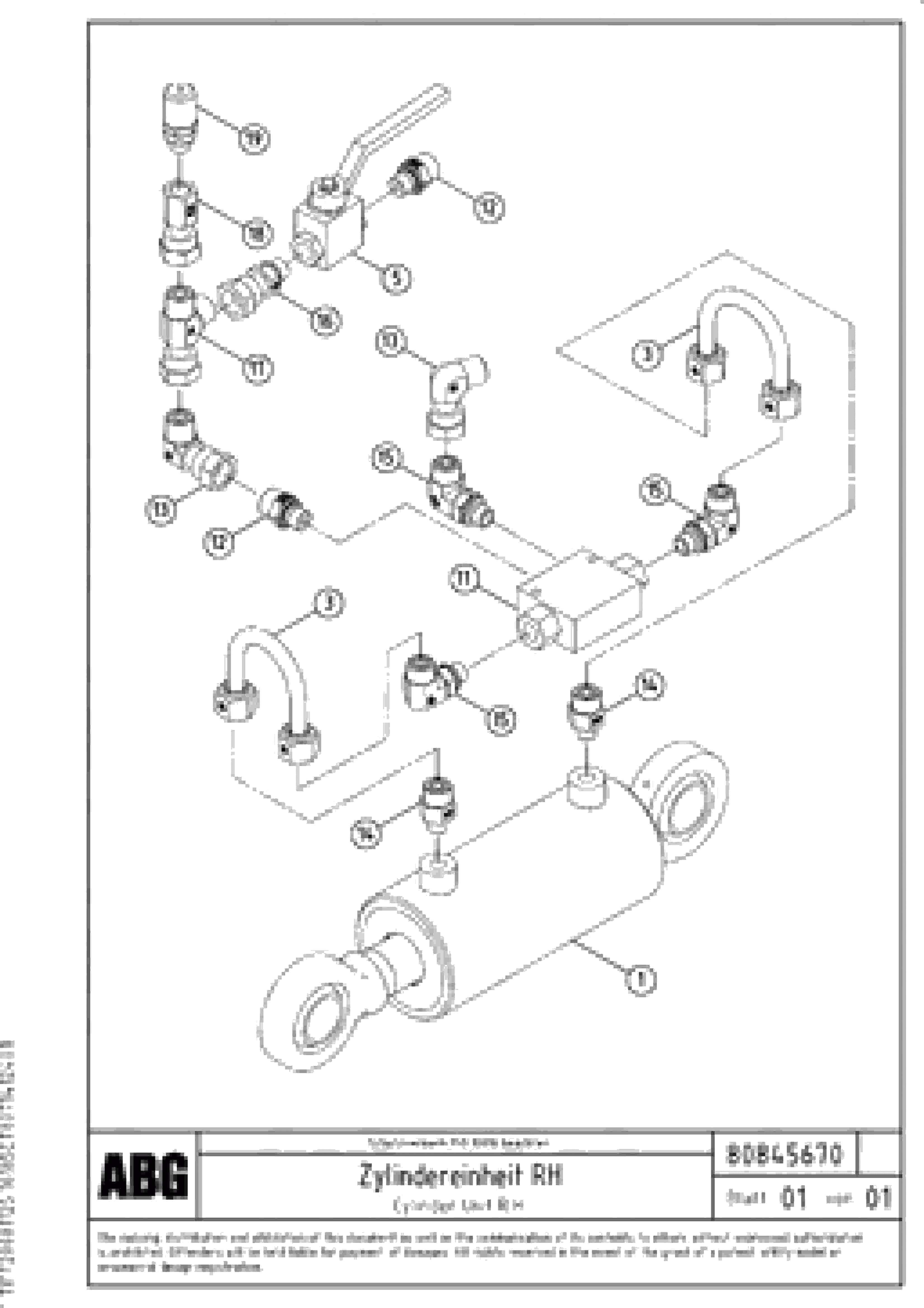 Схема запчастей Volvo PF6170 - 94947 Cylinder assembly for towing arms OMNI 1011 ATT. SCREEDS 3,0 - 9,0M PF6110 PF6160/PF6170