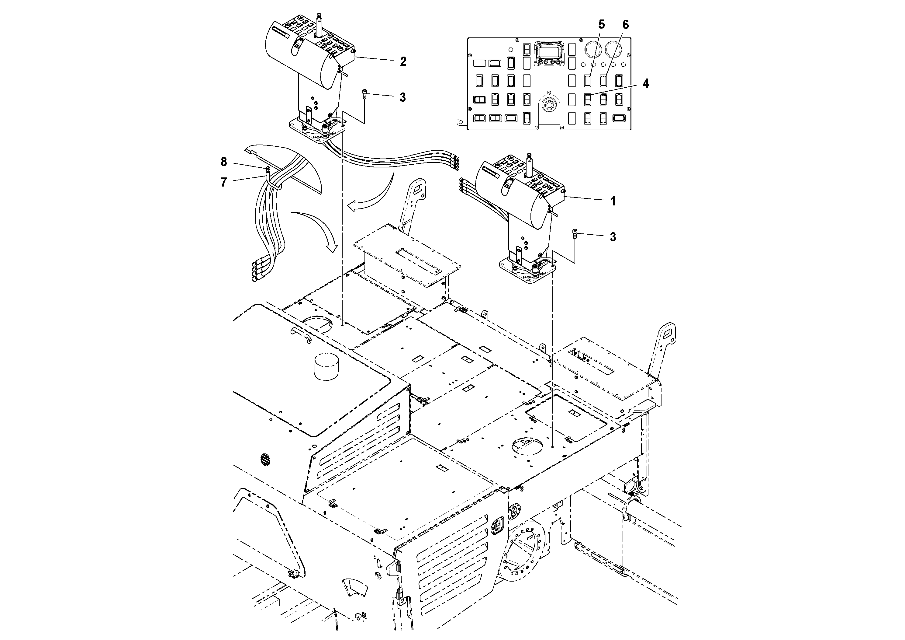 Схема запчастей Volvo PF6170 - 94626 Console Installation PF6160/PF6170