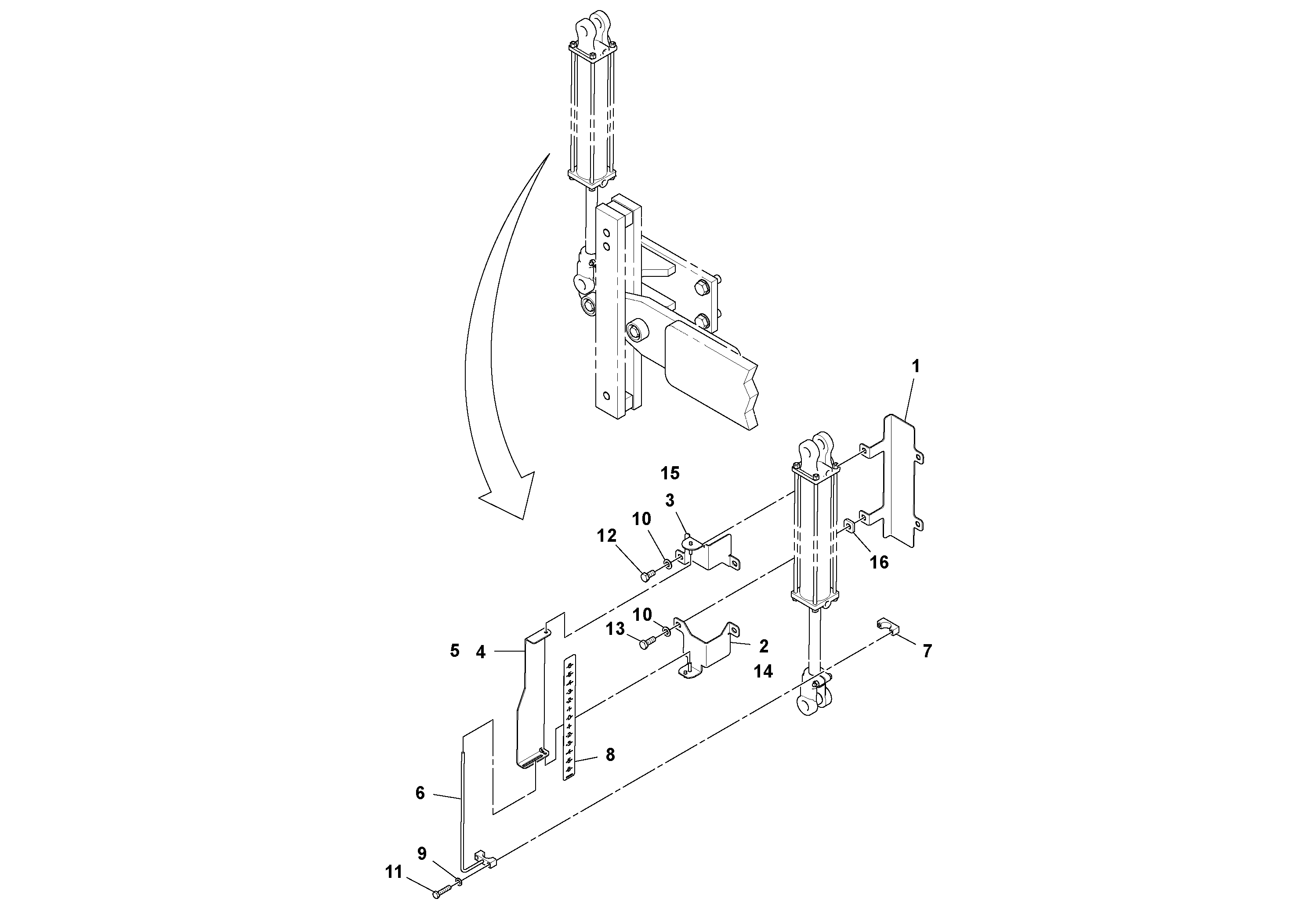 Схема запчастей Volvo PF6170 - 99670 Tow Point Indicator Installation PF6160/PF6170