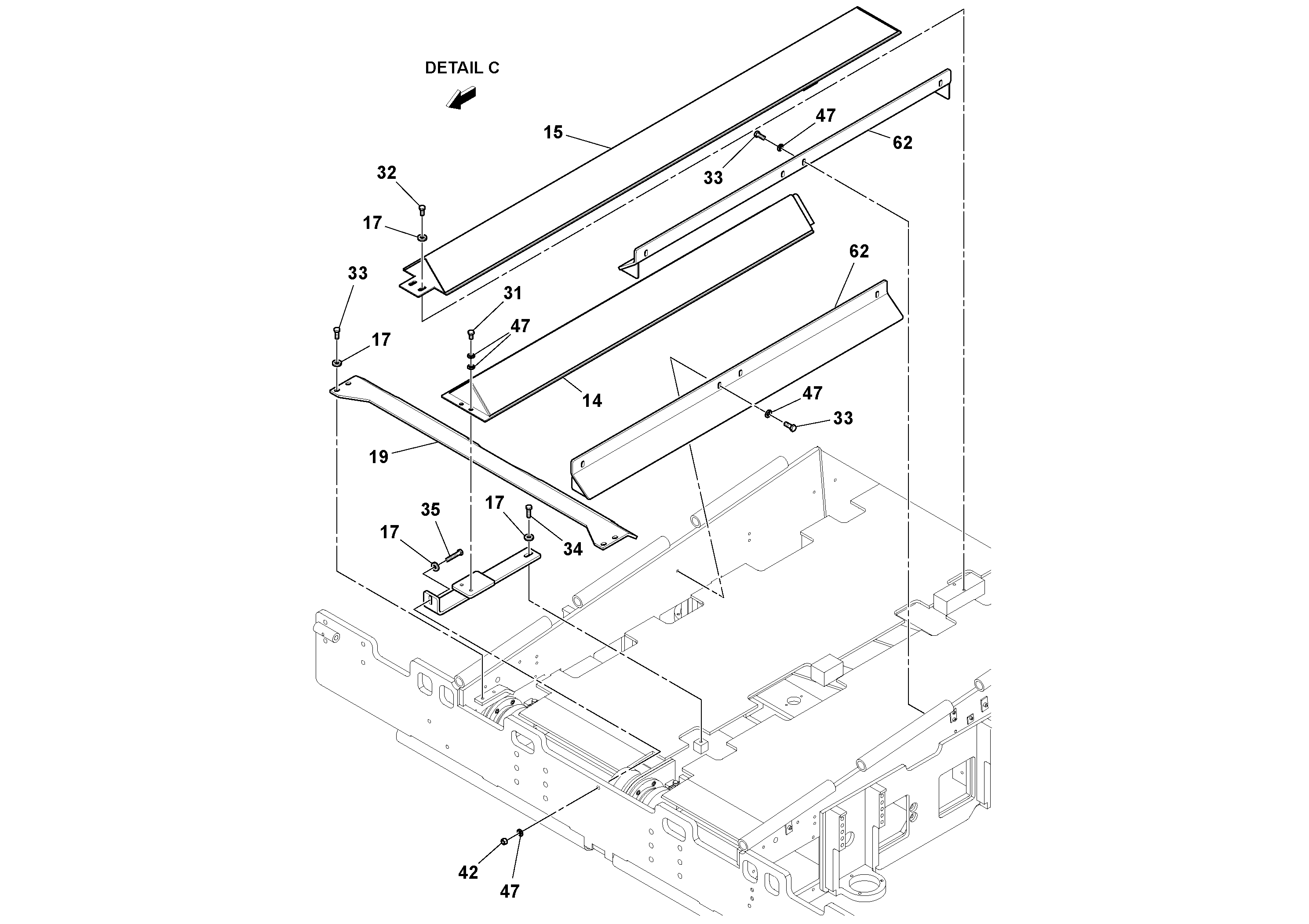 Схема запчастей Volvo PF6170 - 100064 Conveyor Installation PF6160/PF6170