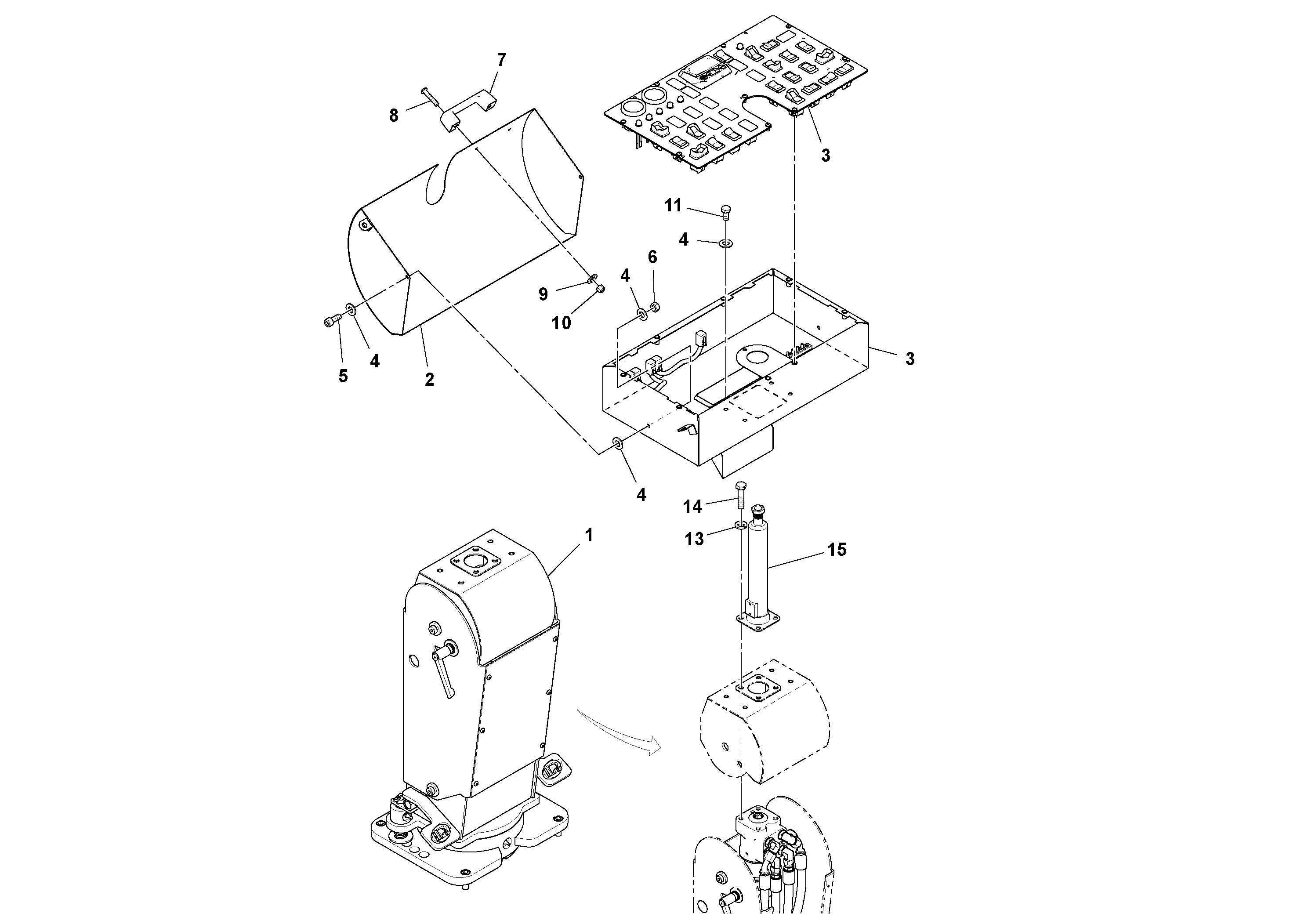 Схема запчастей Volvo PF6170 - 99917 Wheel Console Installation PF6160/PF6170