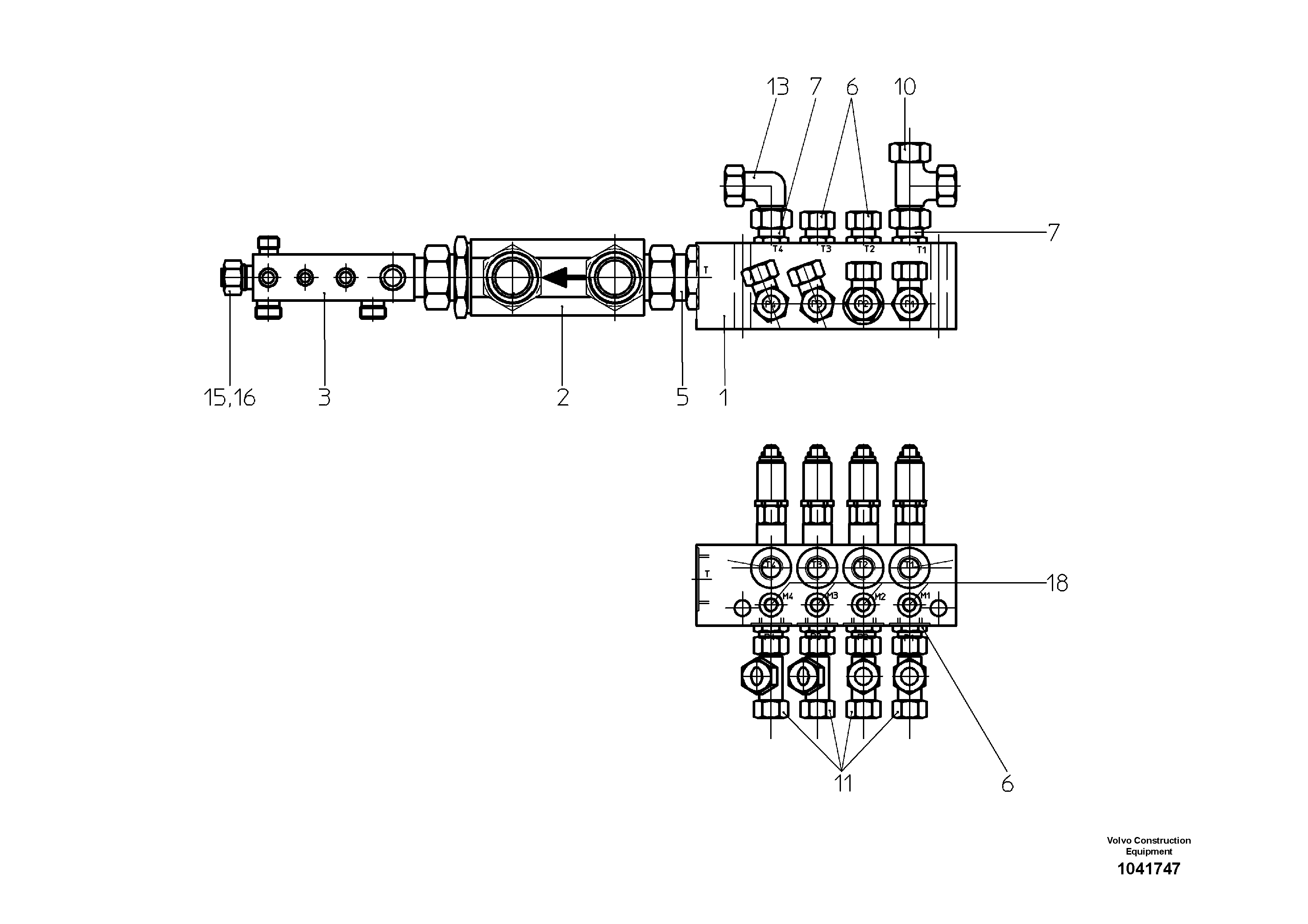Схема запчастей Volvo ABG325 S/N 20941 - - 56195 Overrun Valve 