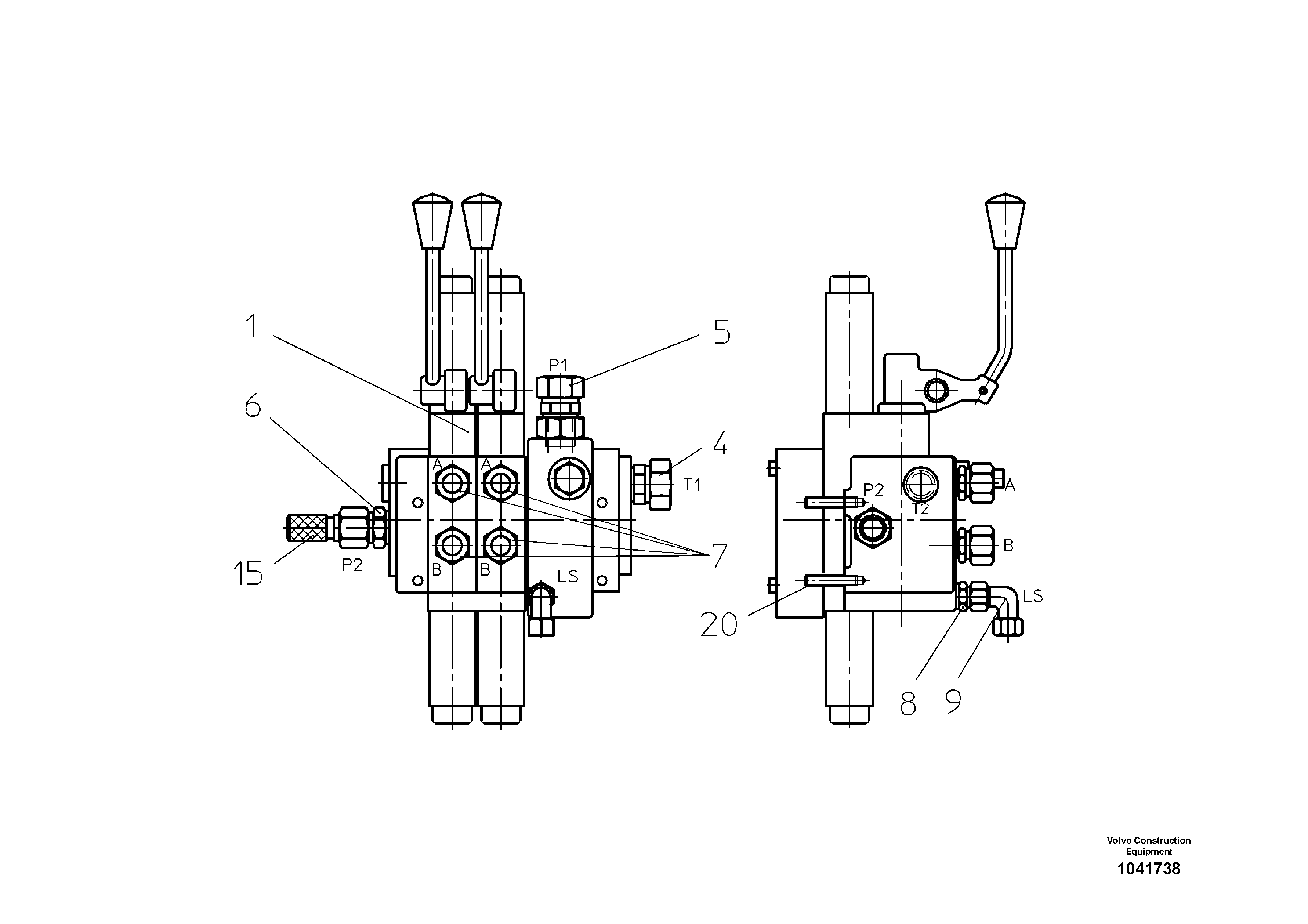 Схема запчастей Volvo ABG325 S/N 20941 - - 59474 Control block 