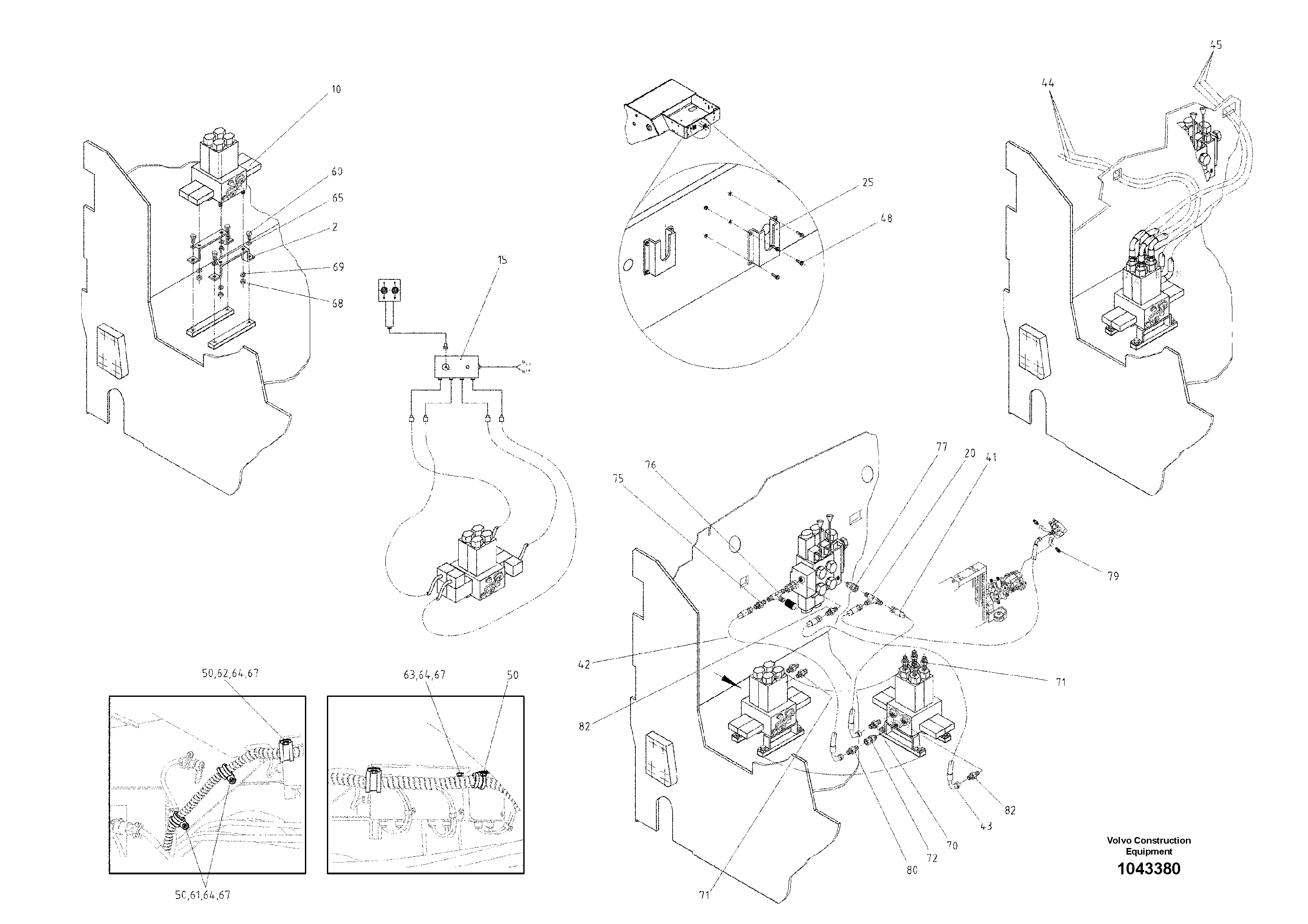 Схема запчастей Volvo ABG325 S/N 20941 - - 53076 Hydraulic Height Adjustment 