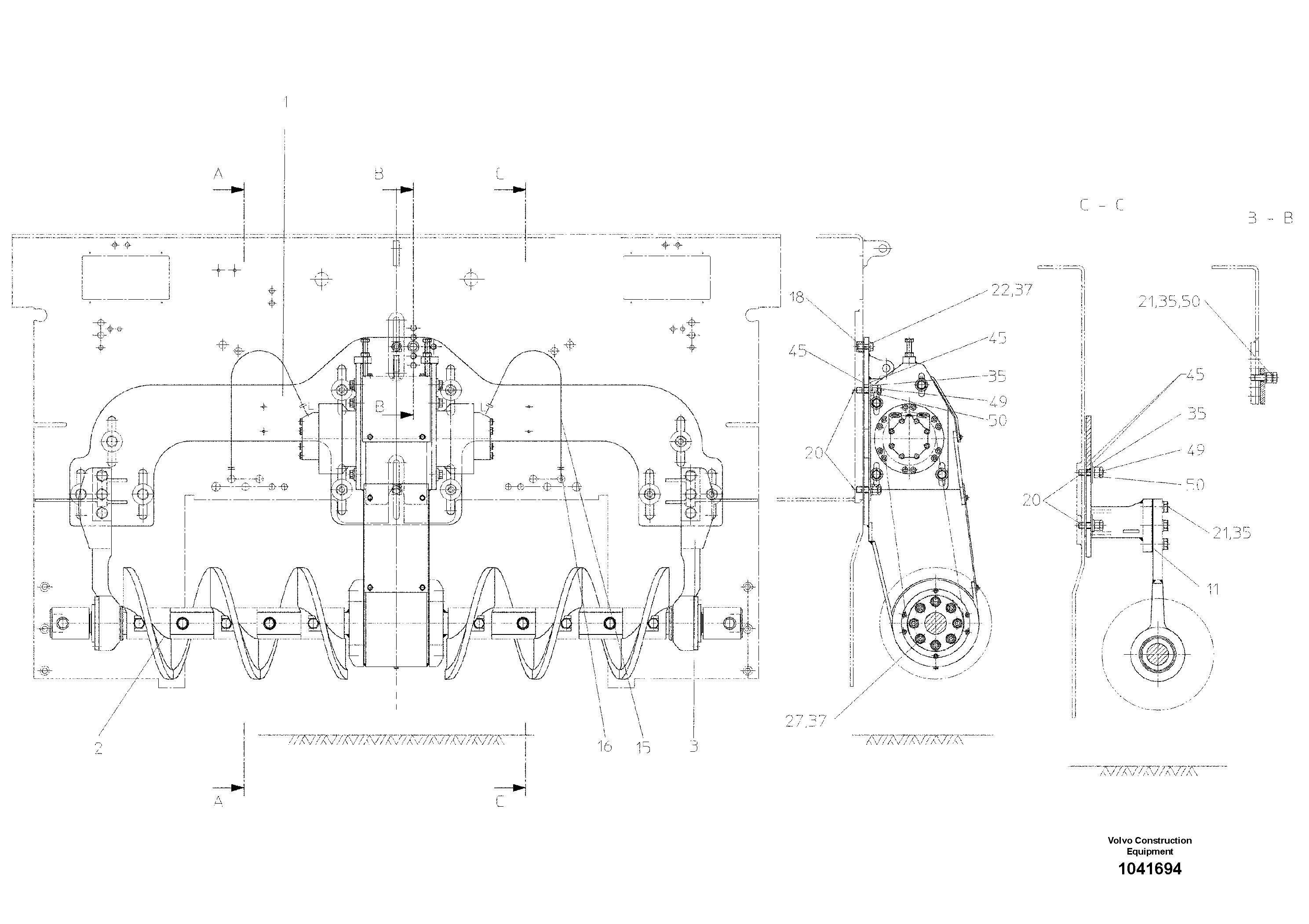 Схема запчастей Volvo ABG325 S/N 20941 - - 56226 Basic Auger 