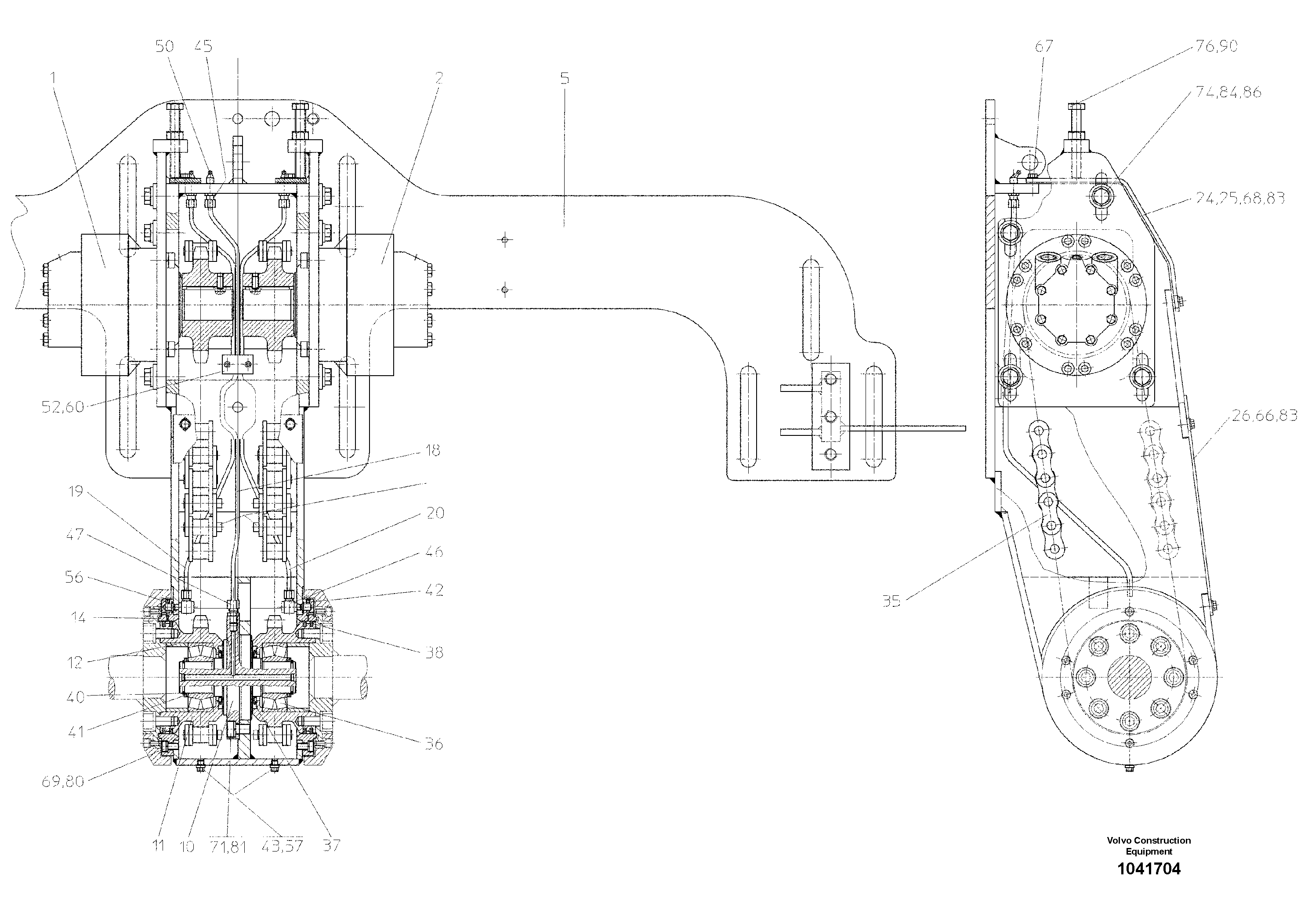Схема запчастей Volvo ABG325 S/N 20941 - - 59534 Auger Drive 