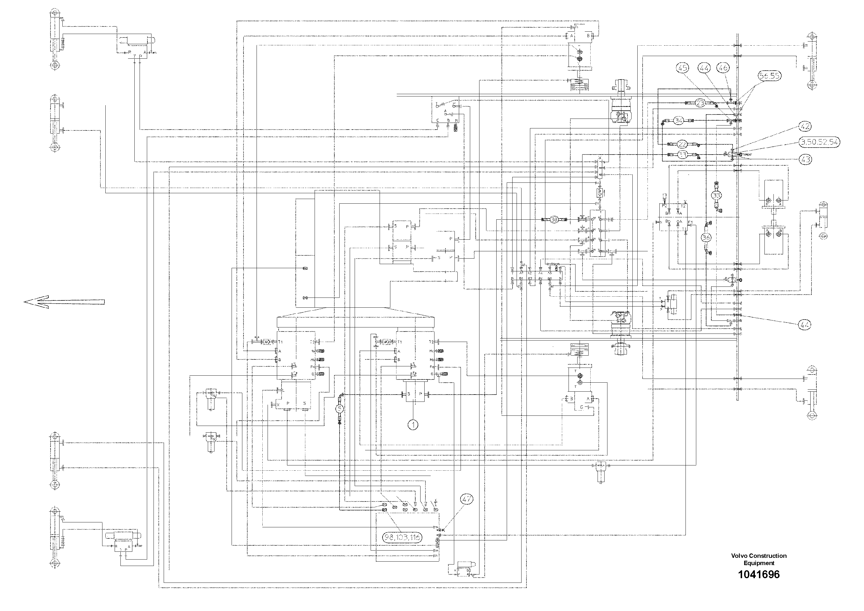 Схема запчастей Volvo ABG325 S/N 20941 - - 60795 Hydraulic Vb-screeds 