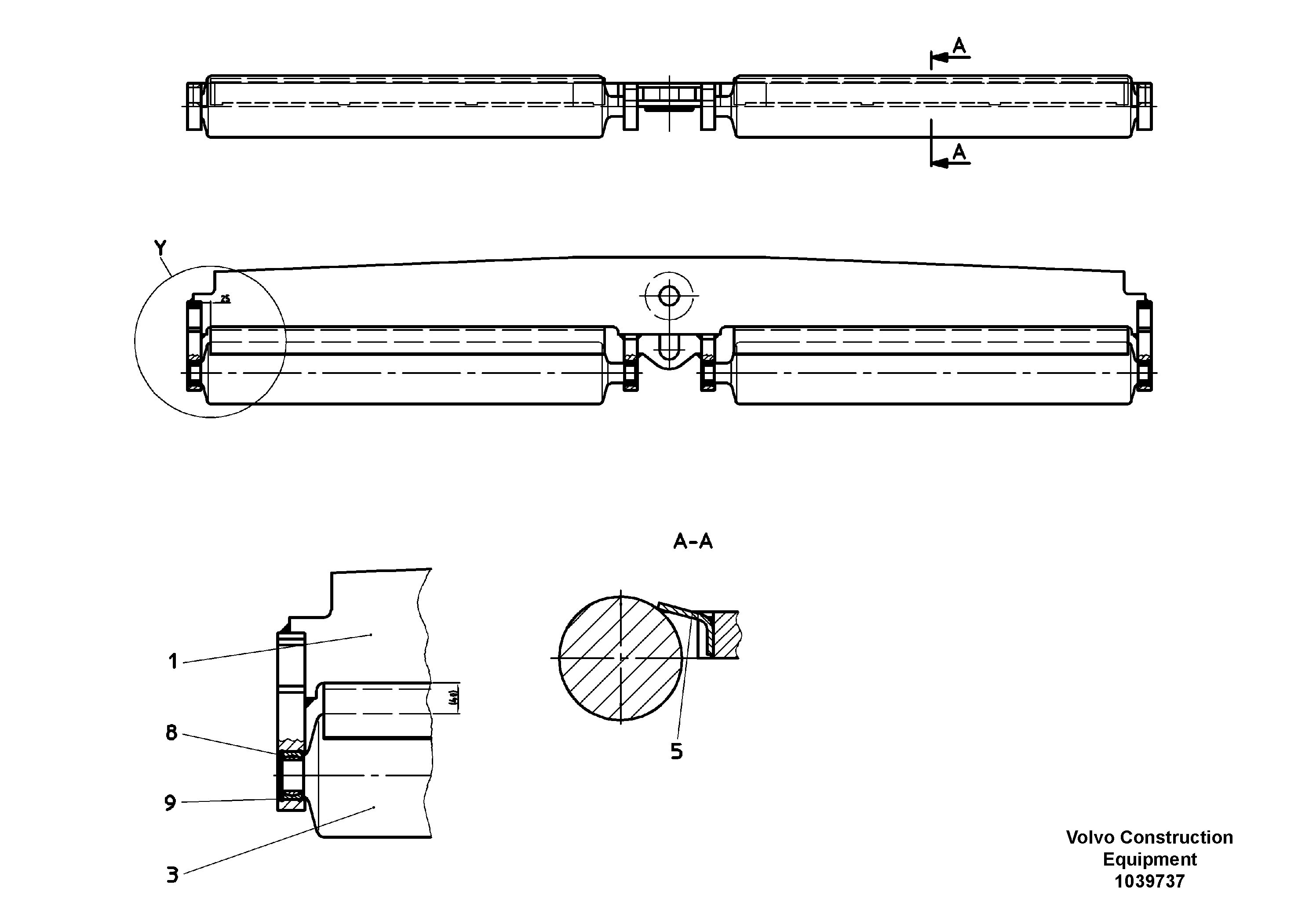 Схема запчастей Volvo ABG325 S/N 20941 - - 32926 Oscillating Cross Beam 