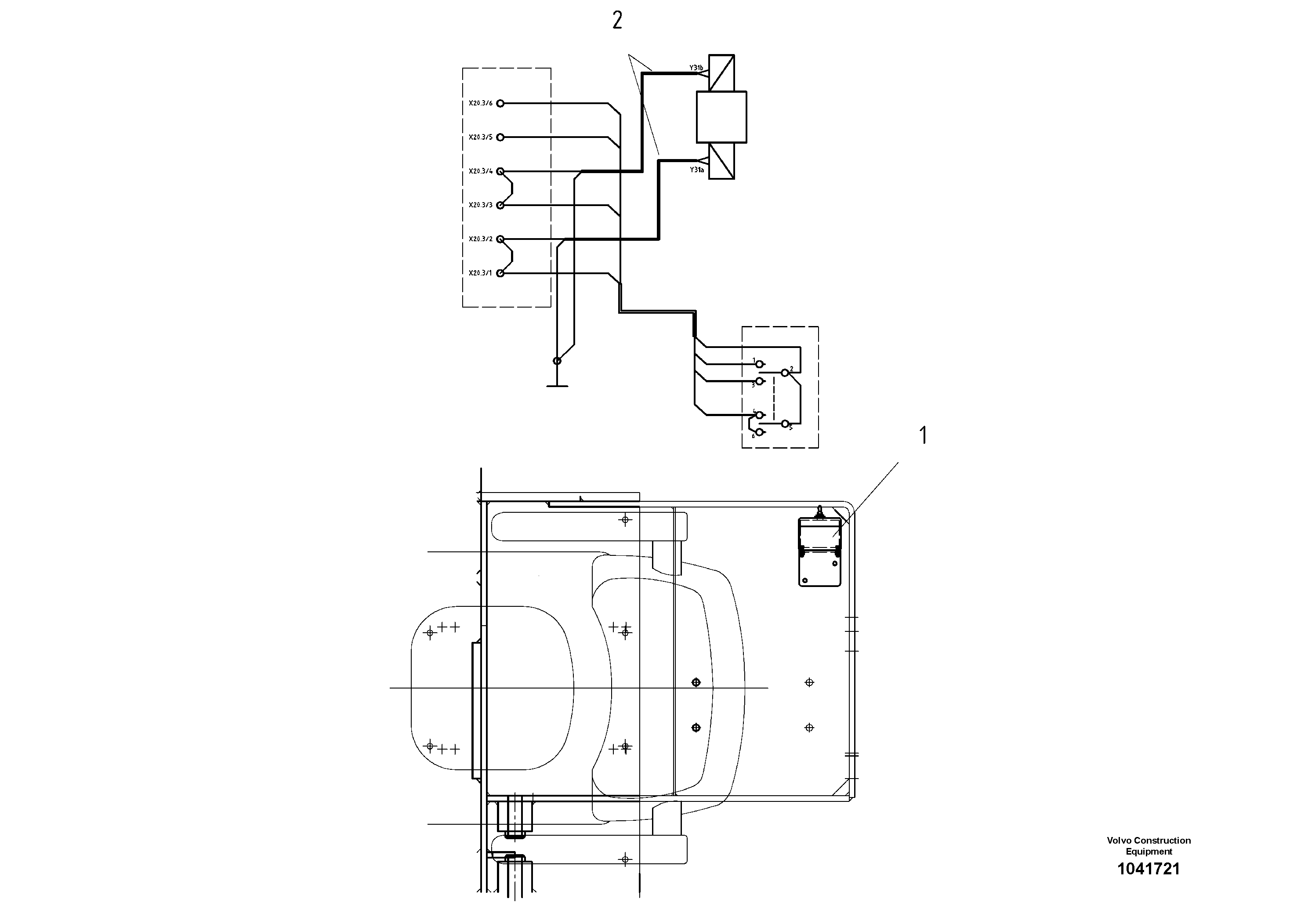 Схема запчастей Volvo ABG325 S/N 20941 - - 52723 Electrics 