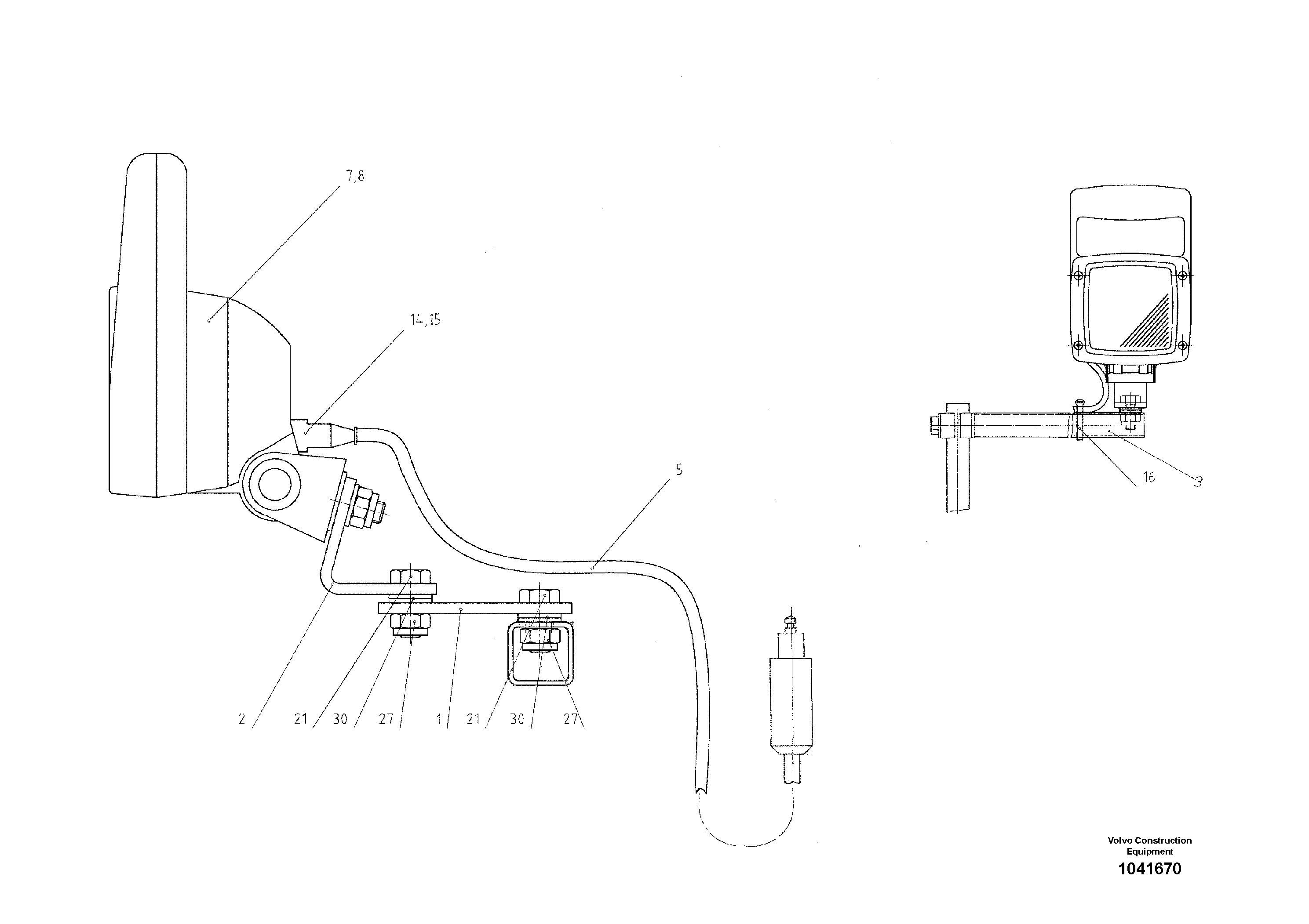 Схема запчастей Volvo ABG325 S/N 20941 - - 52730 2 Extra Lights 