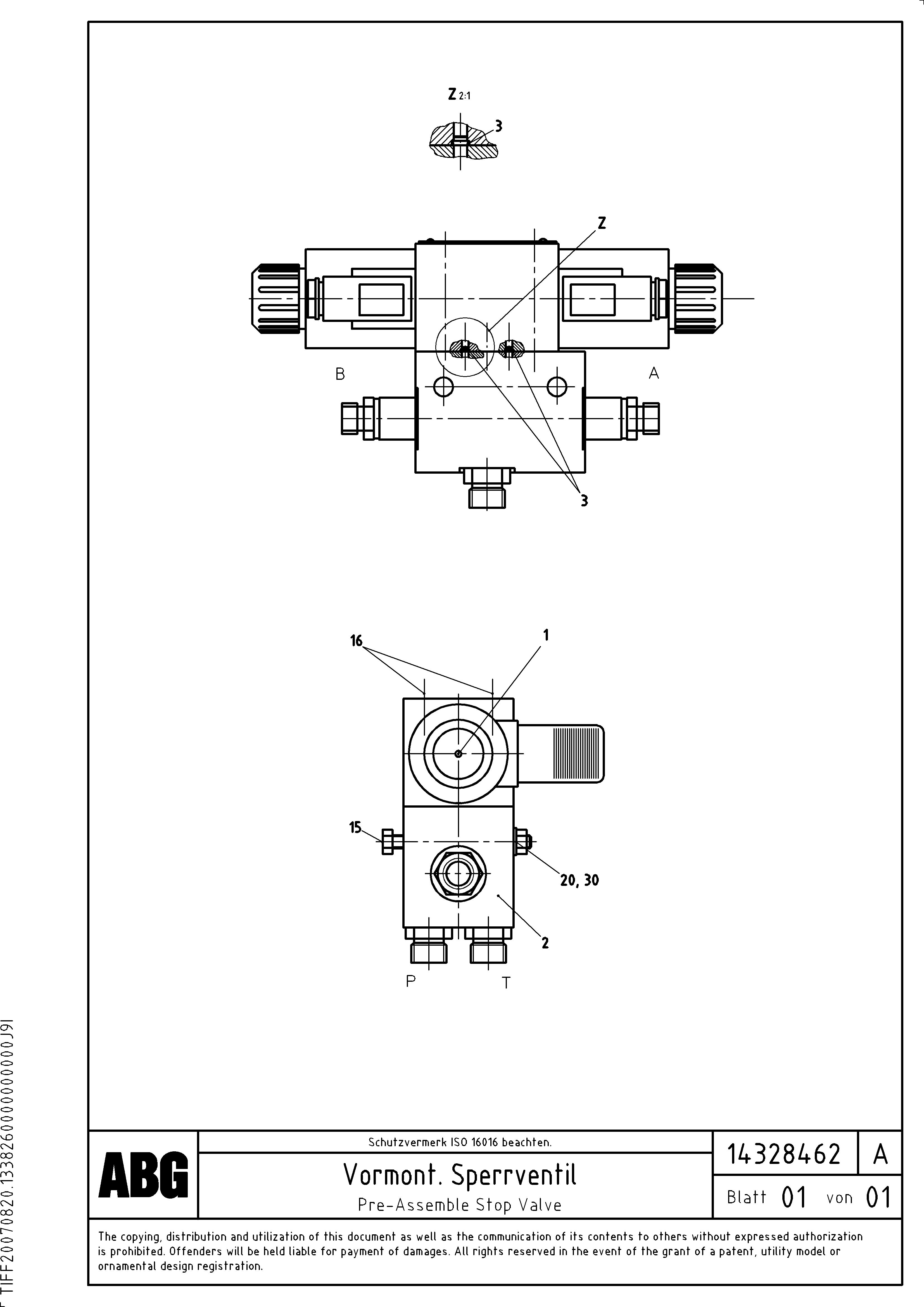 Схема запчастей Volvo ABG325 S/N 20941 - - 52990 Pre-assemble Stop Valve 
