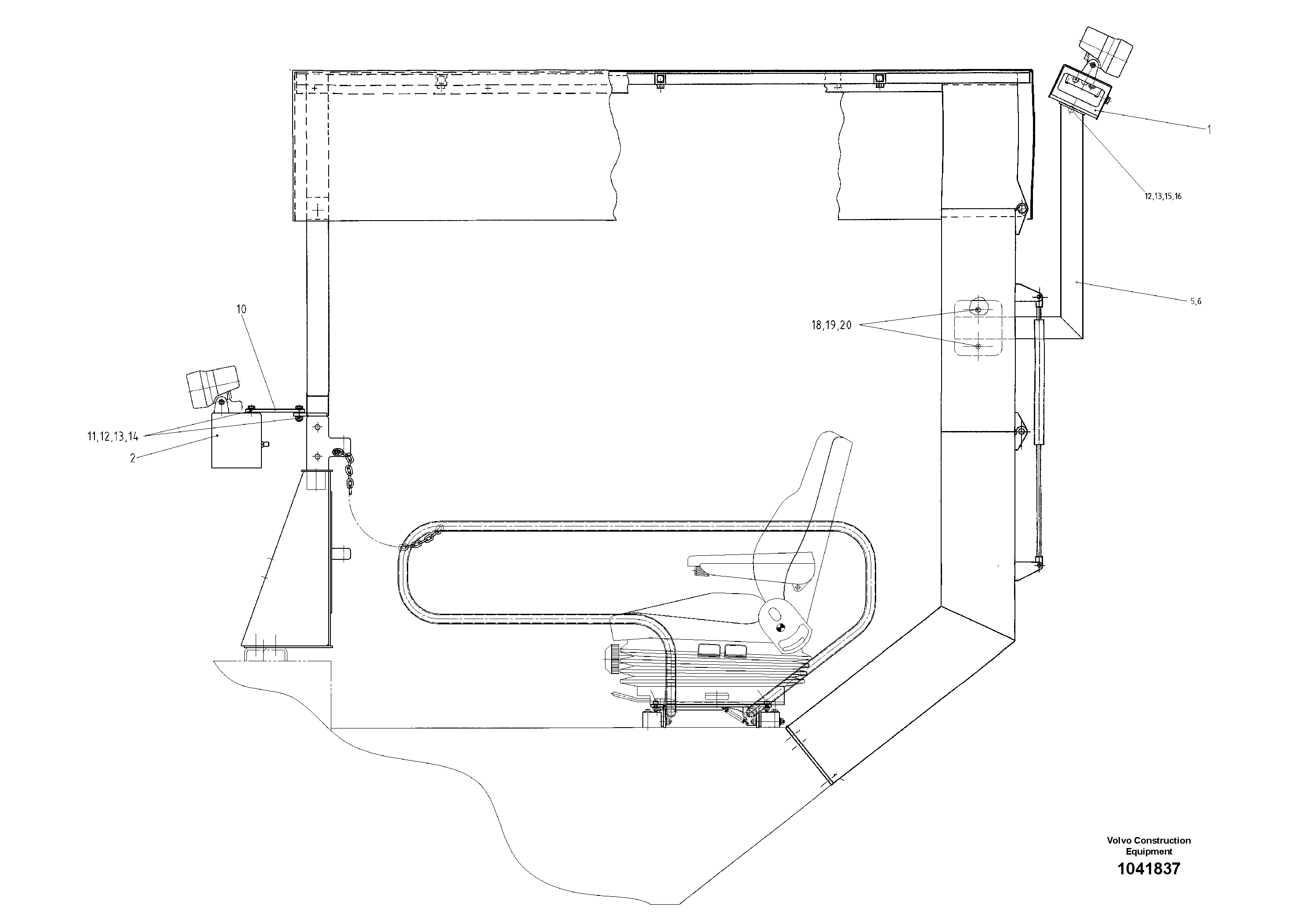 Схема запчастей Volvo ABG325 S/N 20941 - - 52731 Xenon-flood lights 