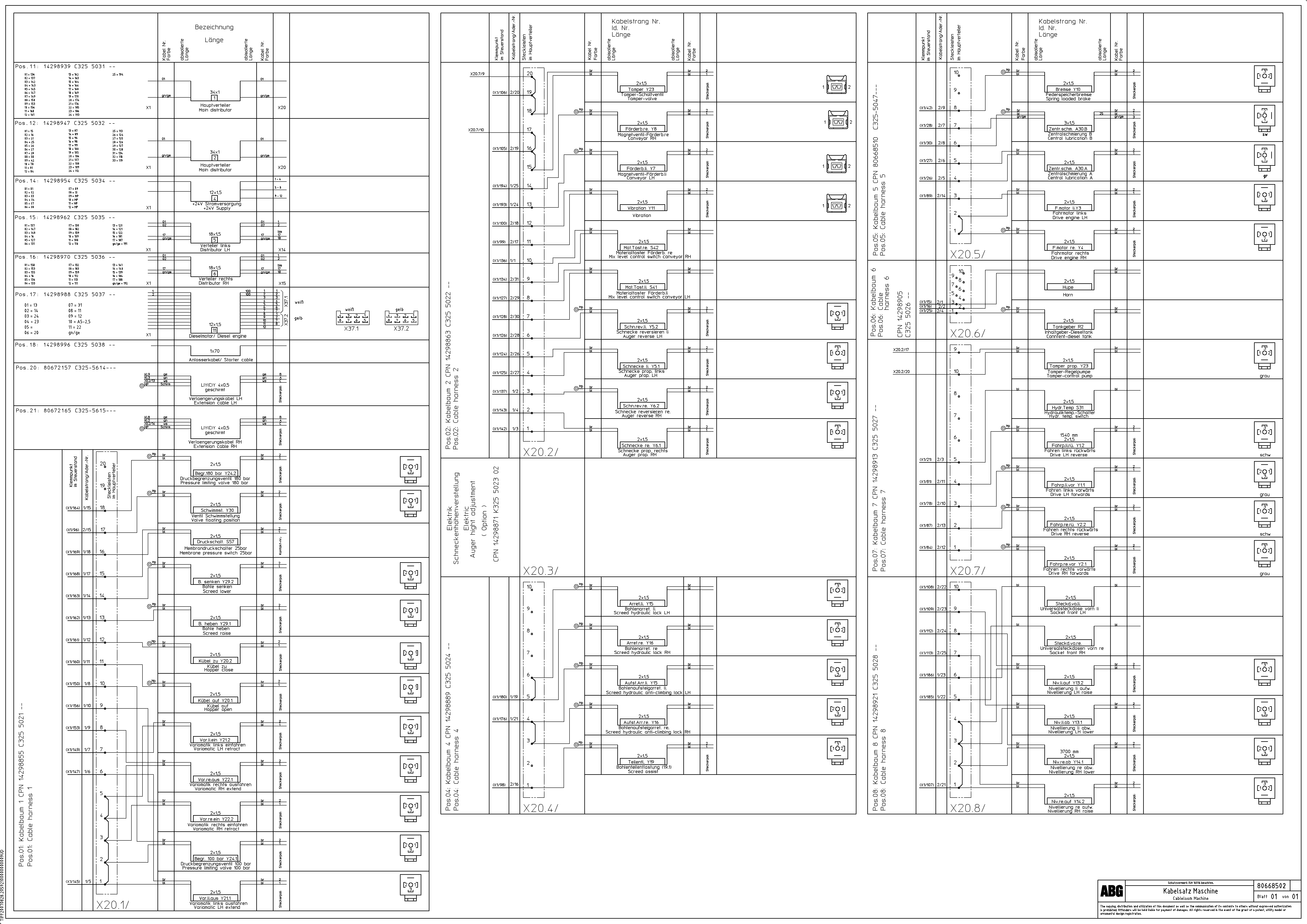 Схема запчастей Volvo ABG325 S/N 20941 - - 52746 Cable Machine 