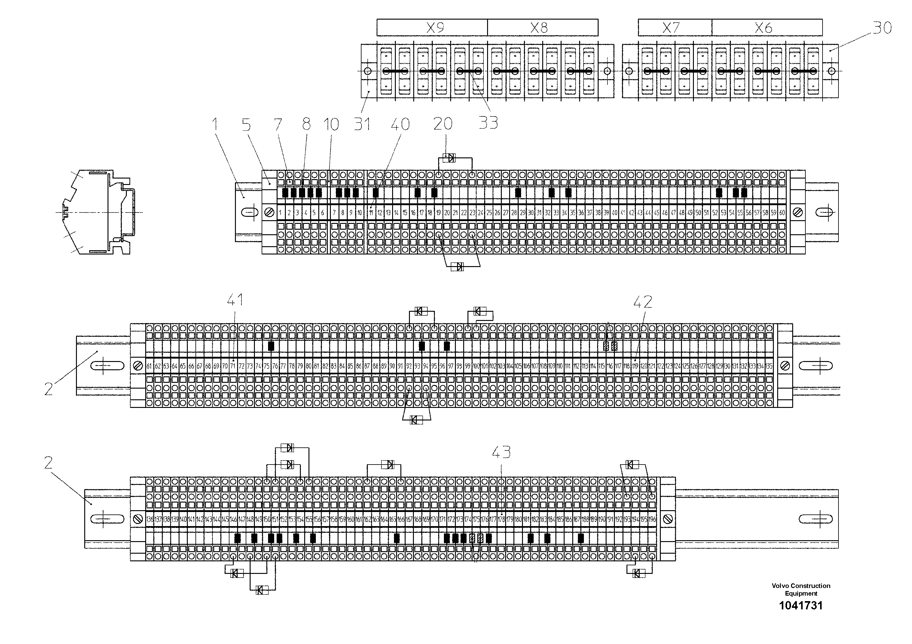 Схема запчастей Volvo ABG325 S/N 20941 - - 52749 Terminal Strip 