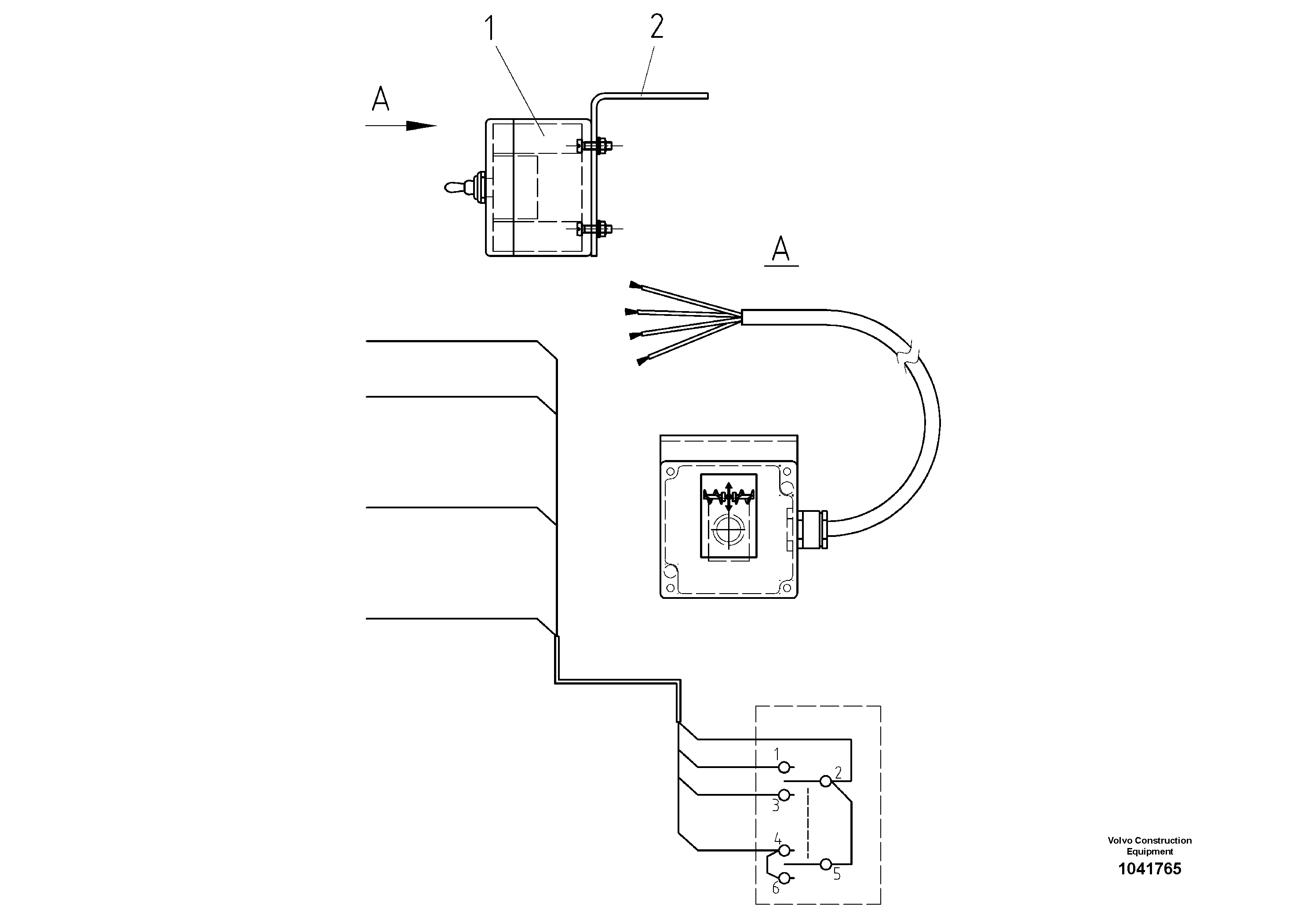 Схема запчастей Volvo ABG325 S/N 20941 - - 52754 Переключатель 