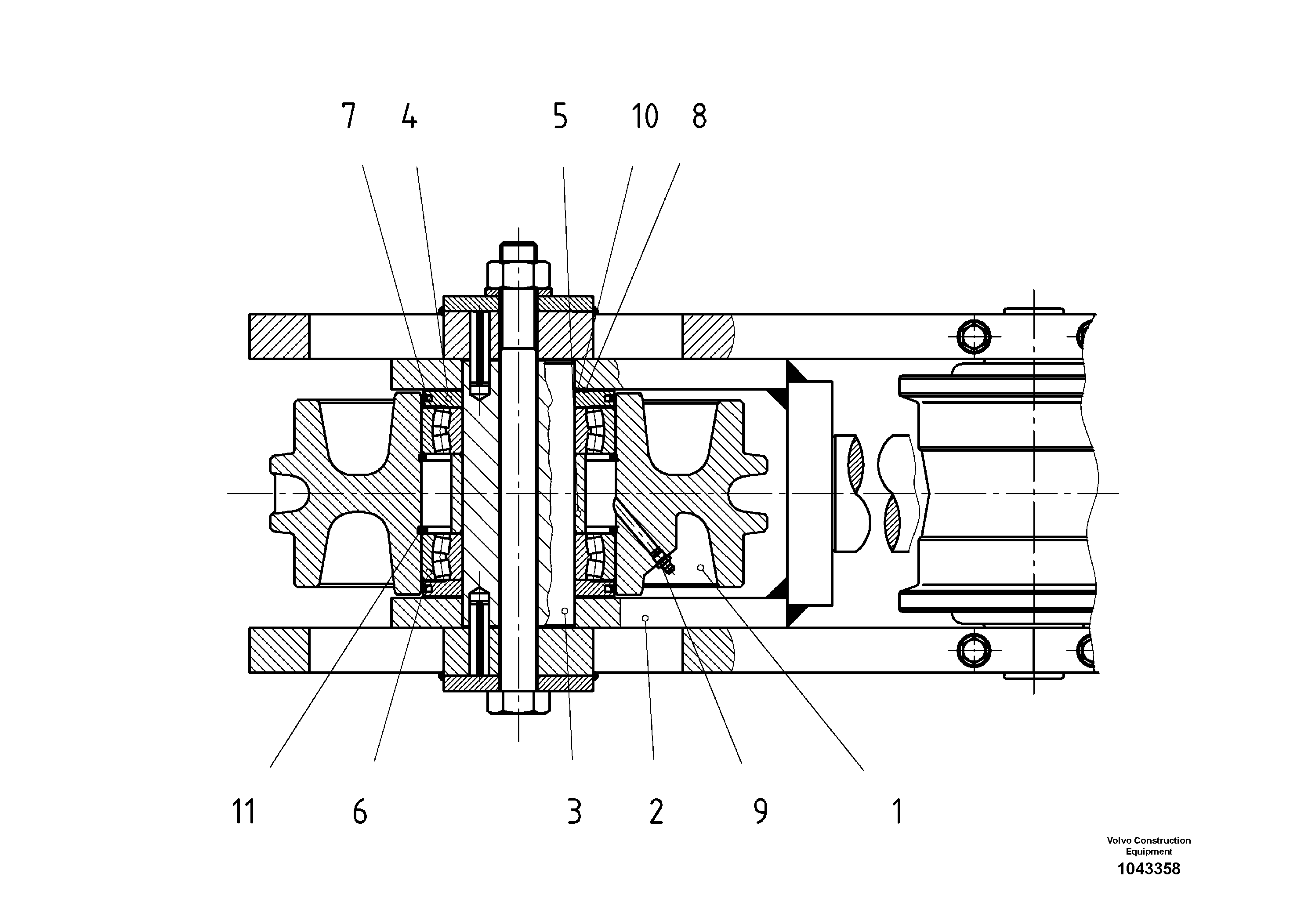 Схема запчастей Volvo ABG325 S/N 20941 - - 101753 Idler Wheel 