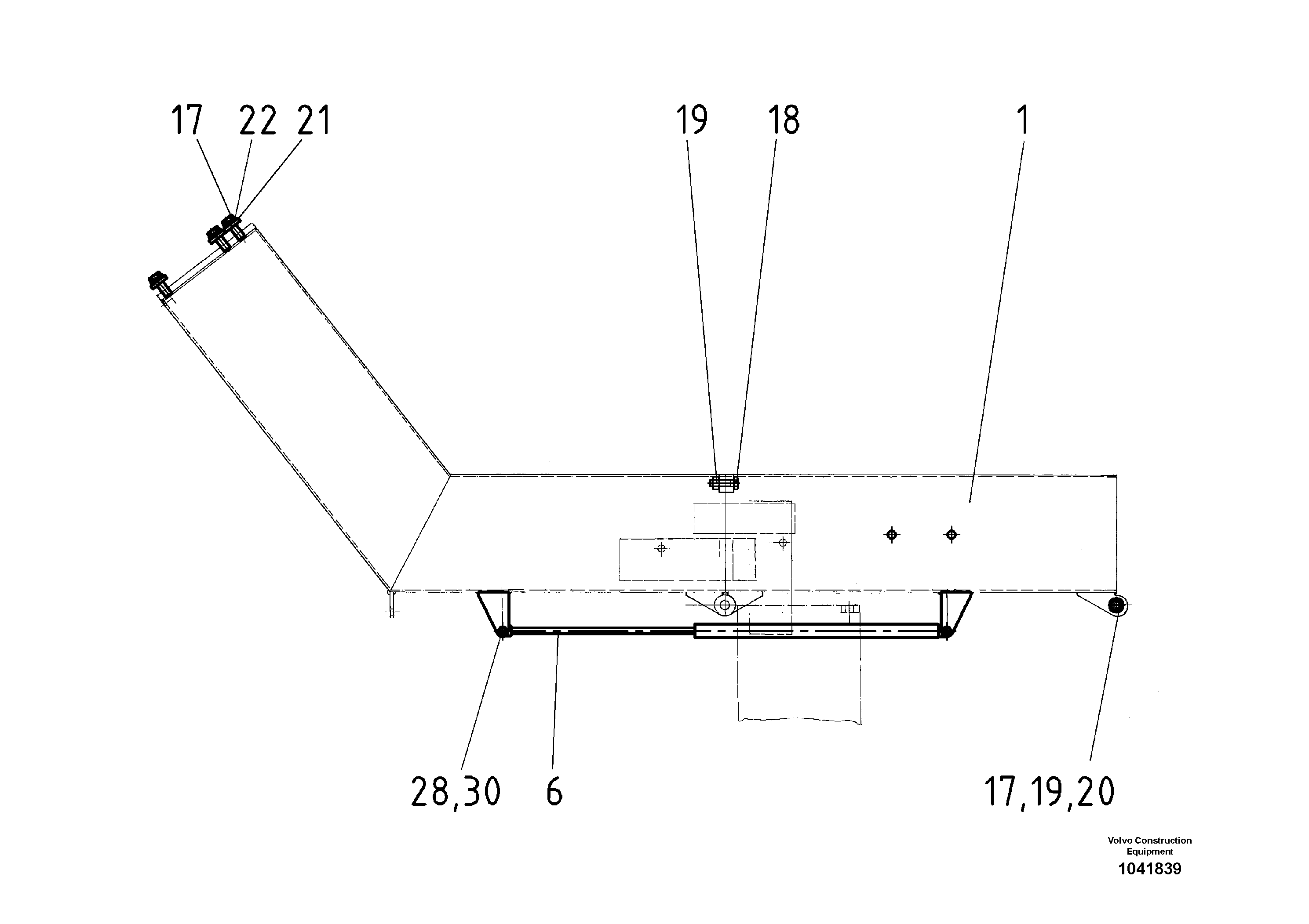 Схема запчастей Volvo ABG325 S/N 20941 - - 56547 Roof Support 