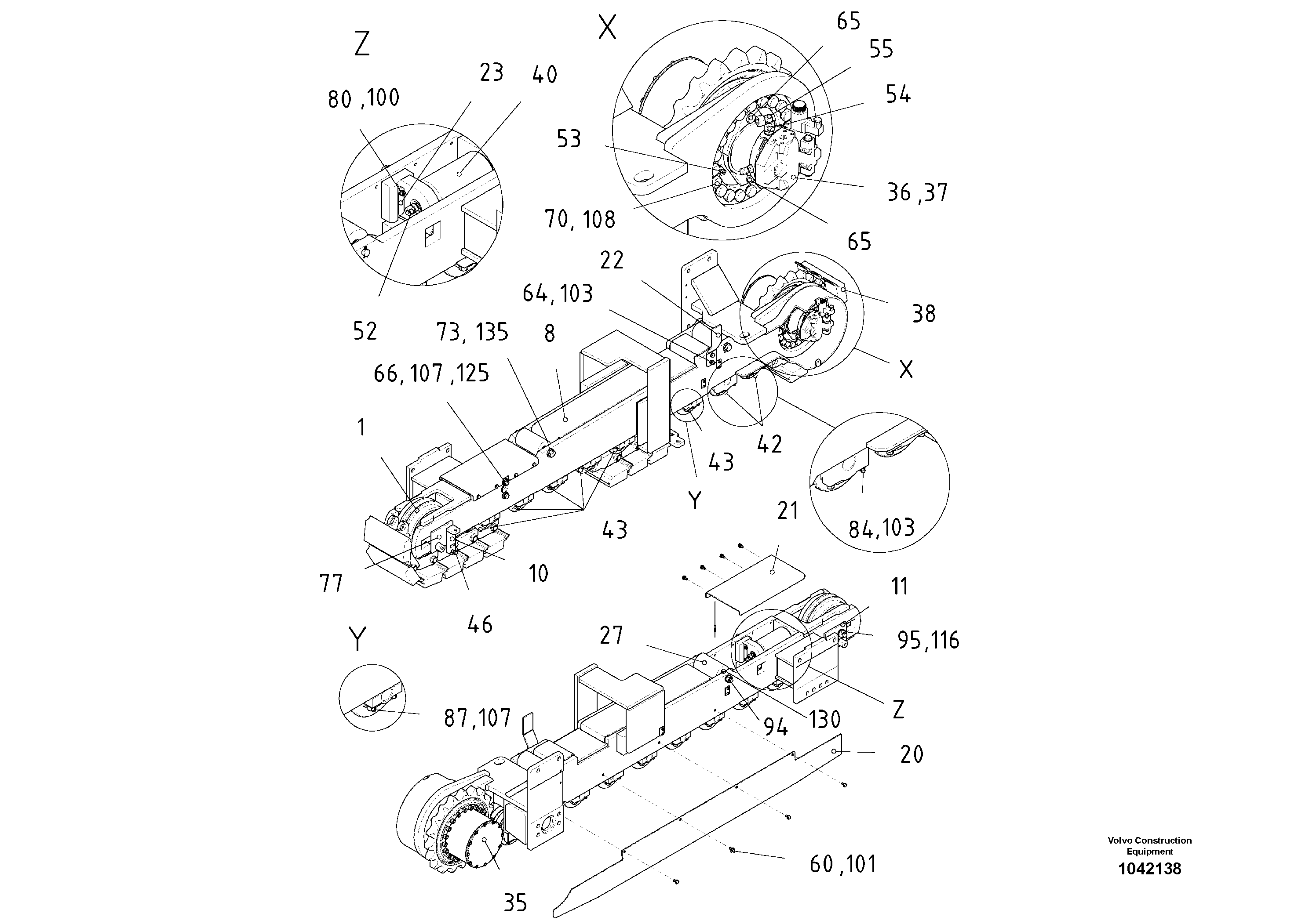 Схема запчастей Volvo ABG325 S/N 20941 - - 65720 Track Carrier 