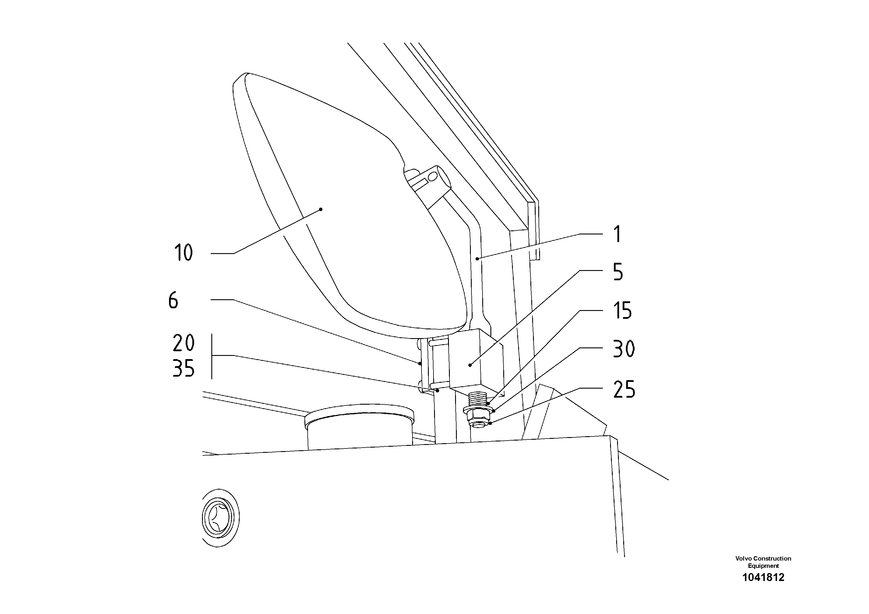 Схема запчастей Volvo ABG325 S/N 20941 - - 55730 Rear view mirror 