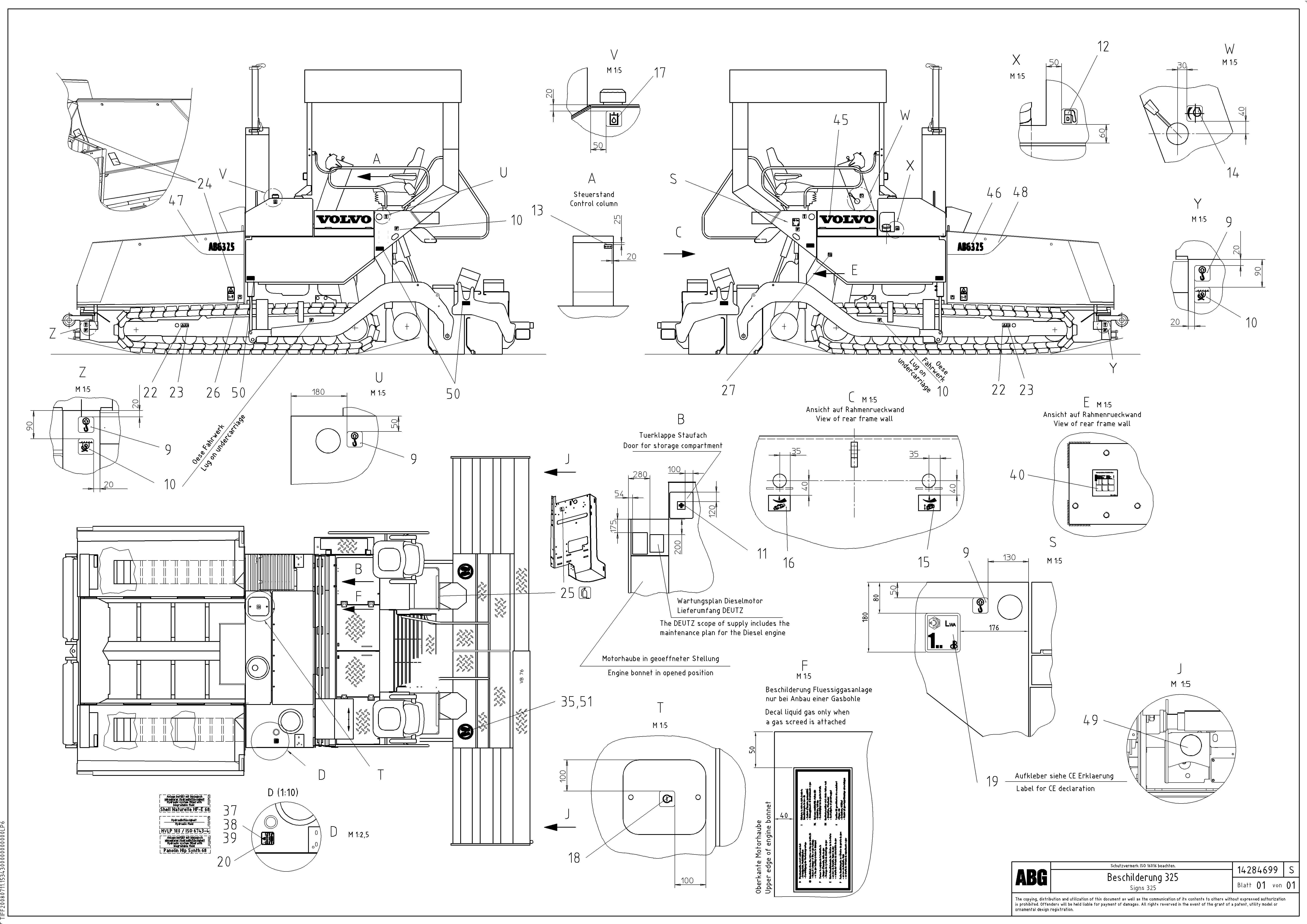Схема запчастей Volvo ABG325 S/N 20941 - - 52703 Decals 