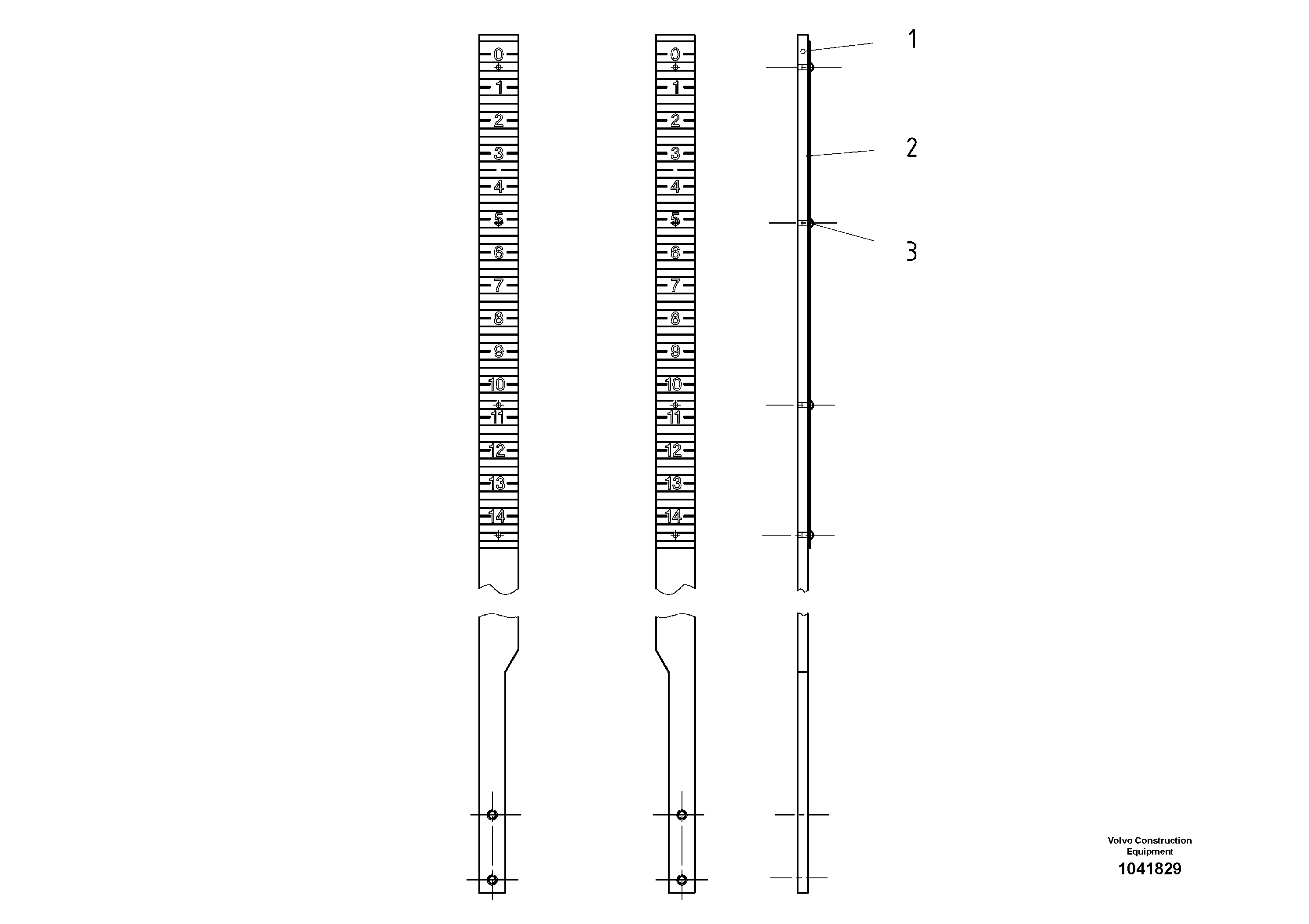 Схема запчастей Volvo ABG325 S/N 20941 - - 52705 Mat Thickness Scale, Inch 