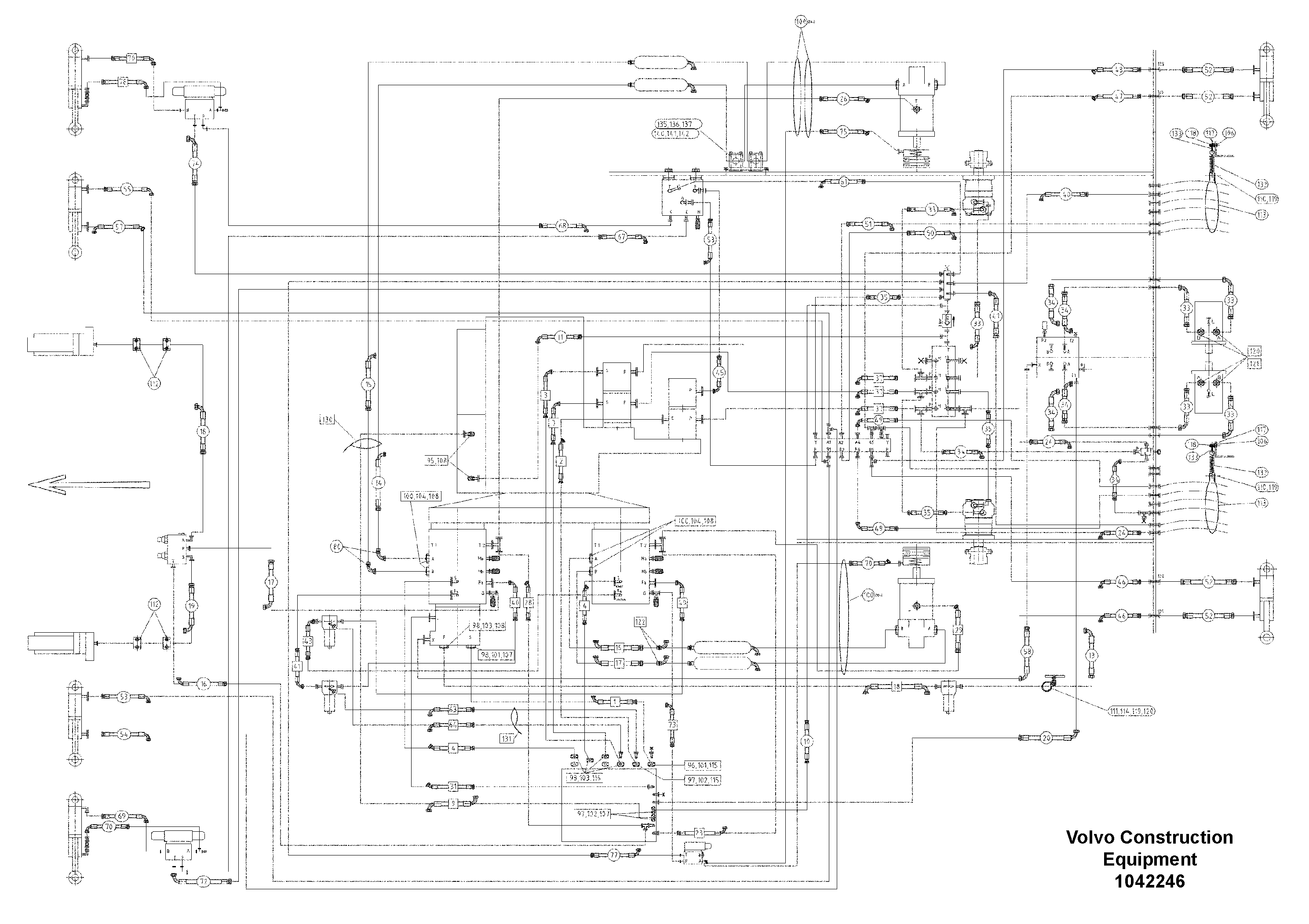 Схема запчастей Volvo ABG325 S/N 20941 - - 53915 Hose Line, Basic Range 