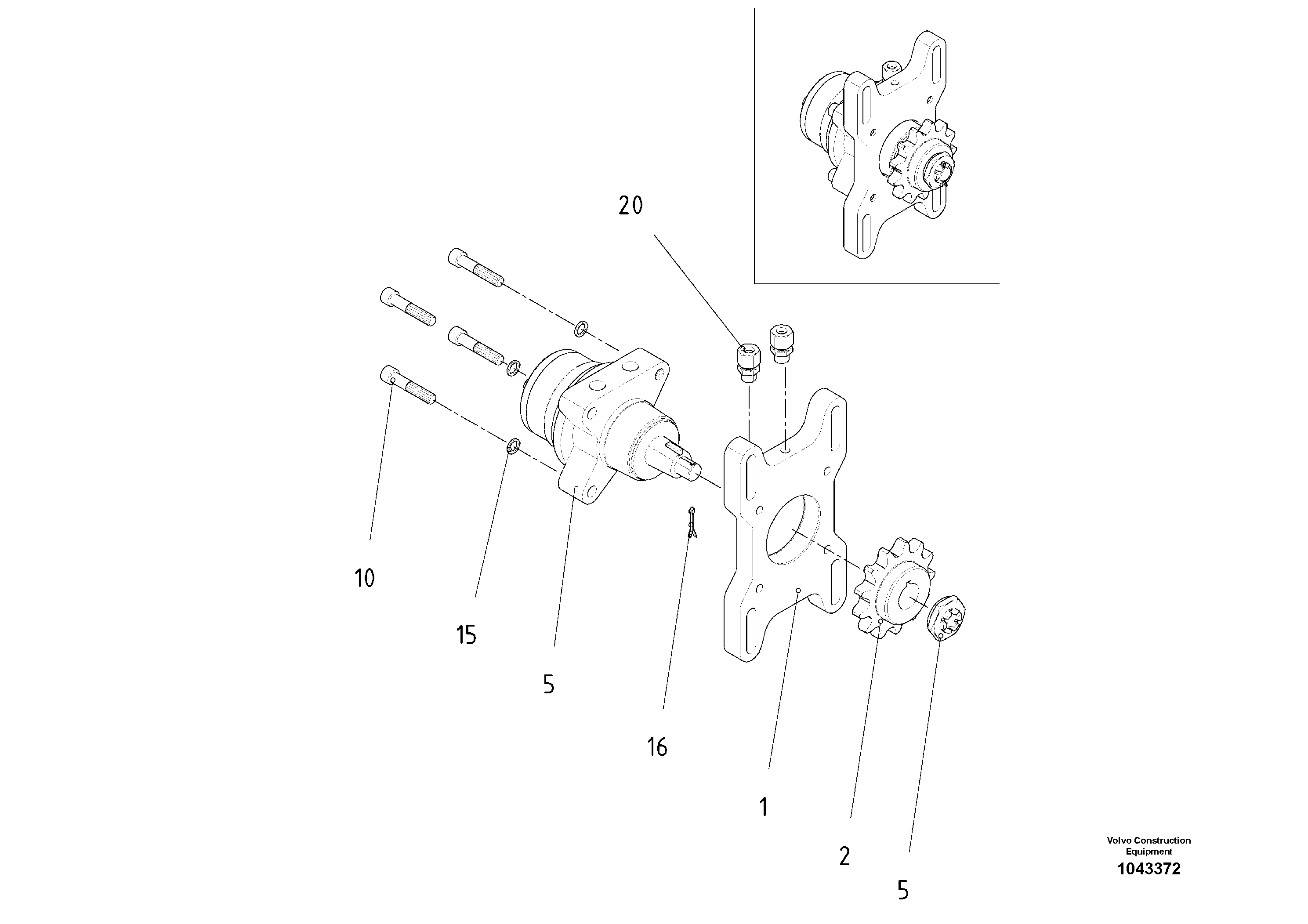 Схема запчастей Volvo ABG2820 - 53843 Drive Component ABG2820 S/N 20814 -