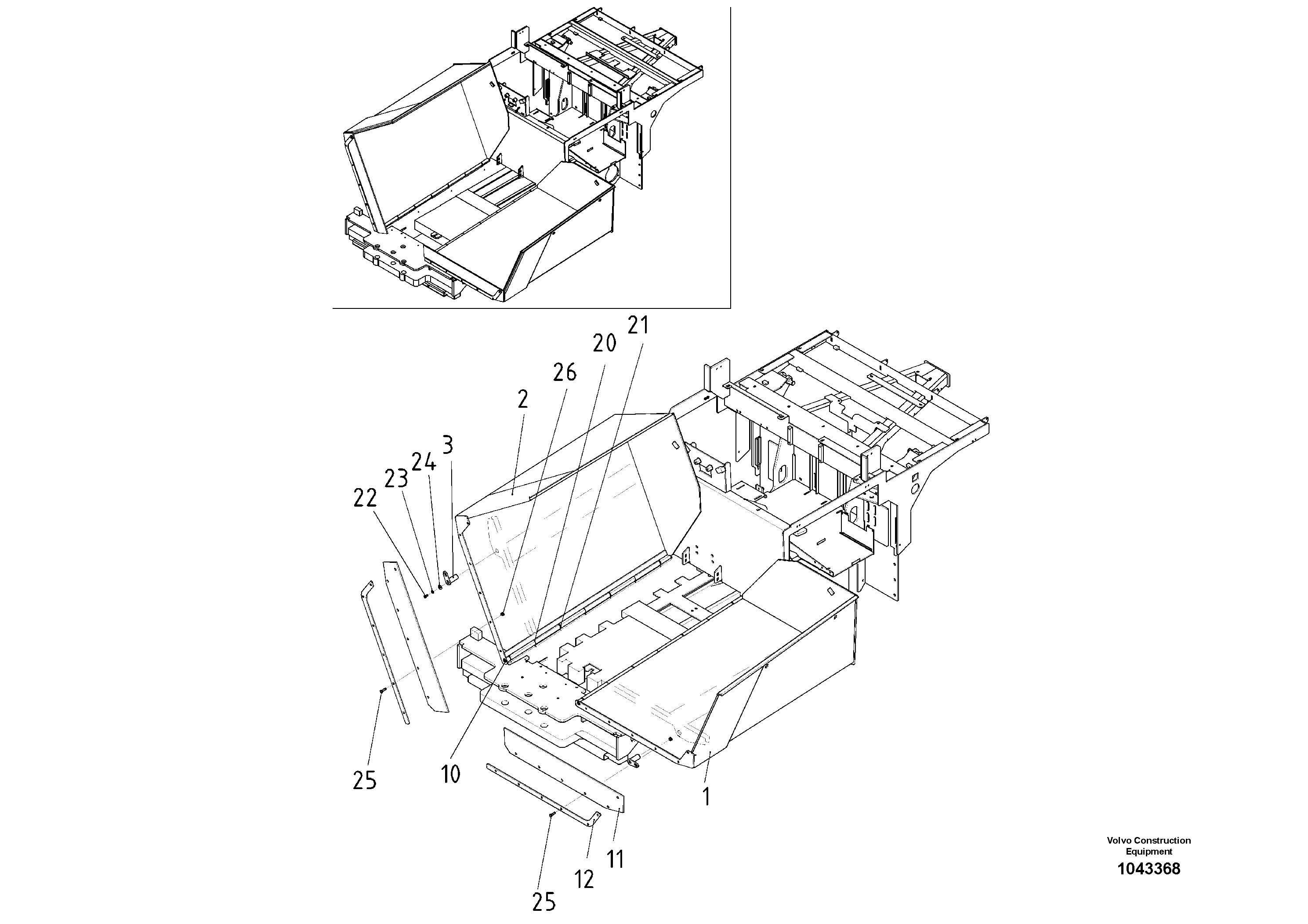 Схема запчастей Volvo ABG2820 - 57025 Hopper ABG2820 S/N 20814 -