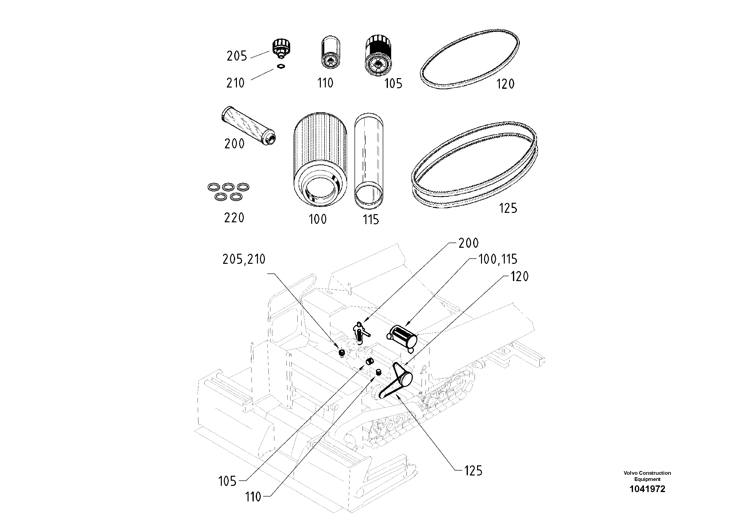 Схема запчастей Volvo ABG2820 - 51683 Service kit ABG2820 S/N 20814 -