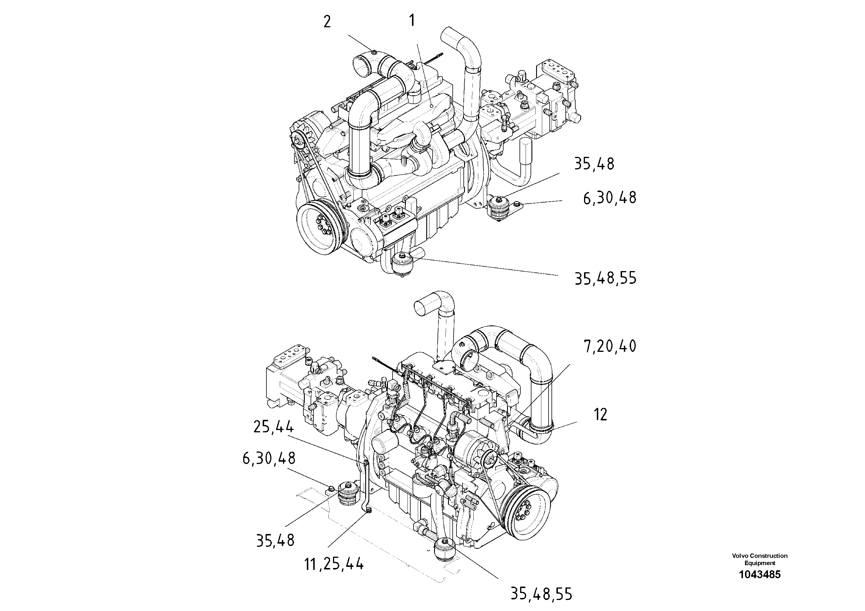 Схема запчастей Volvo ABG2820 - 53078 Drive Assembly ABG2820 S/N 20814 -